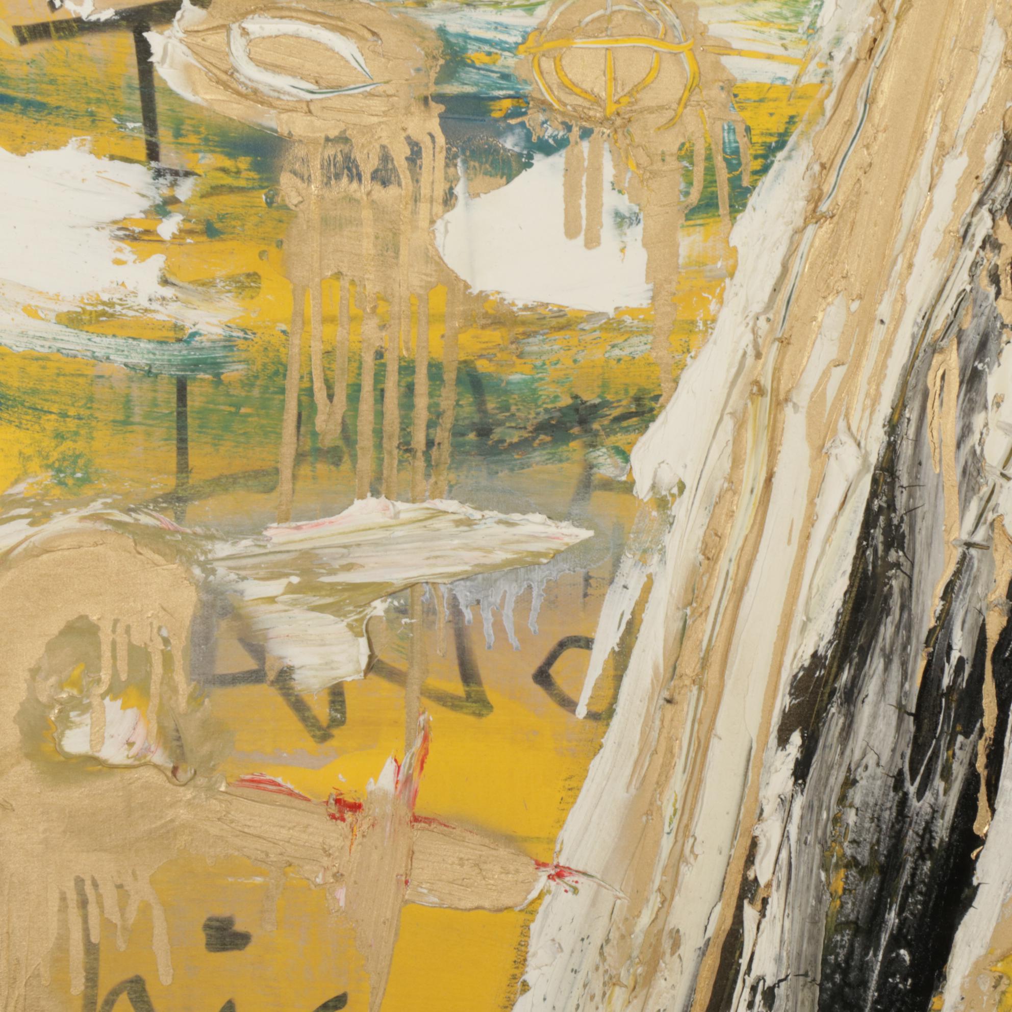 Anthony Eve Kemp Large-Scale Outsider Art Acrylic Painting, 2016