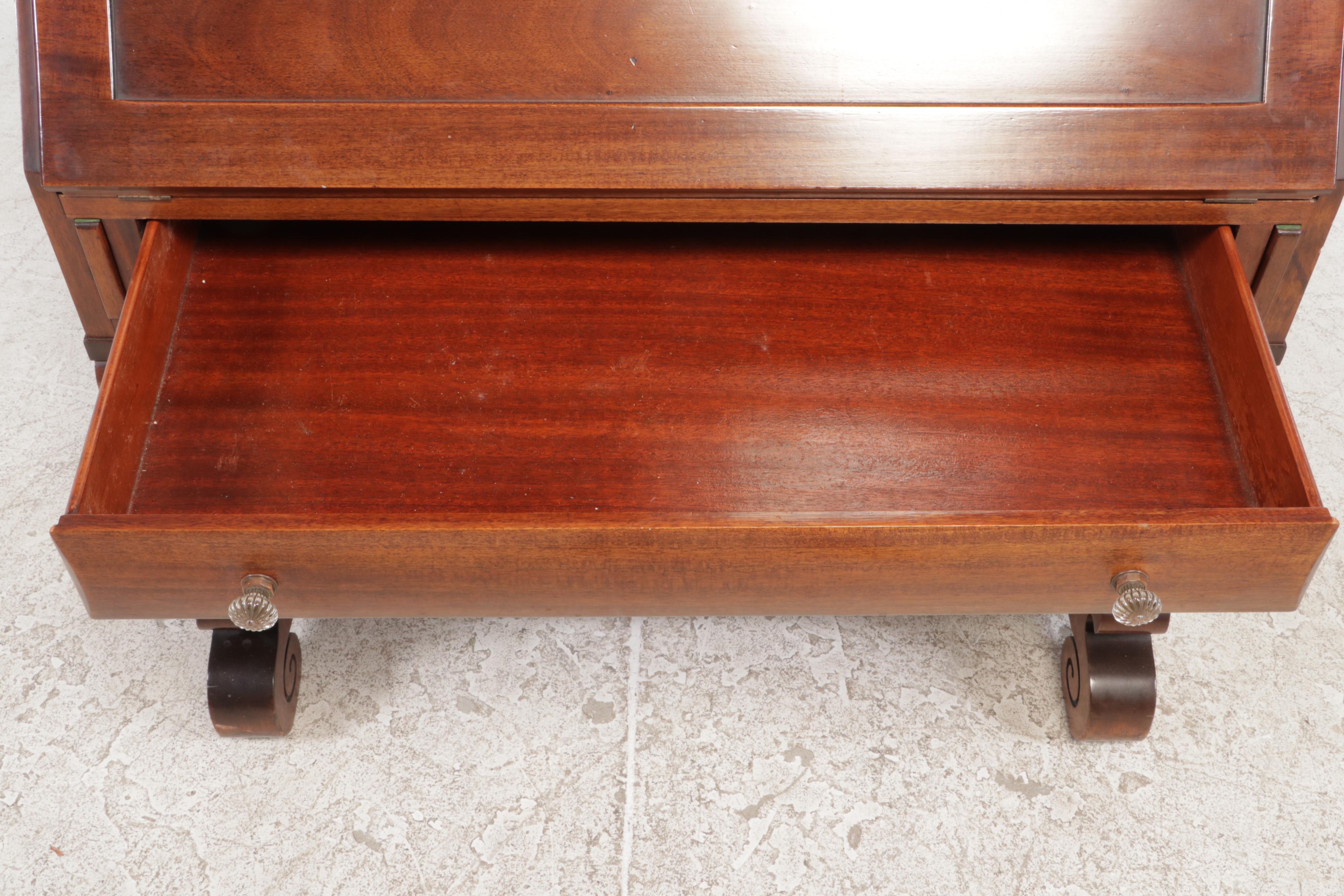 American Empire Revival Mahogany Secretary Bookcase, Early 20th Century