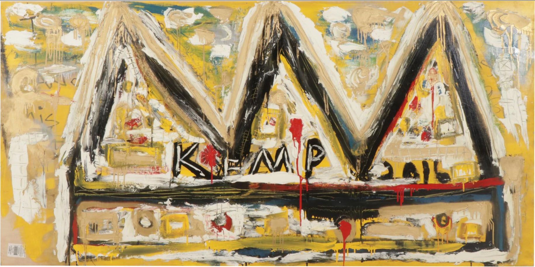 Anthony Eve Kemp Large-Scale Outsider Art Acrylic Painting, 2016