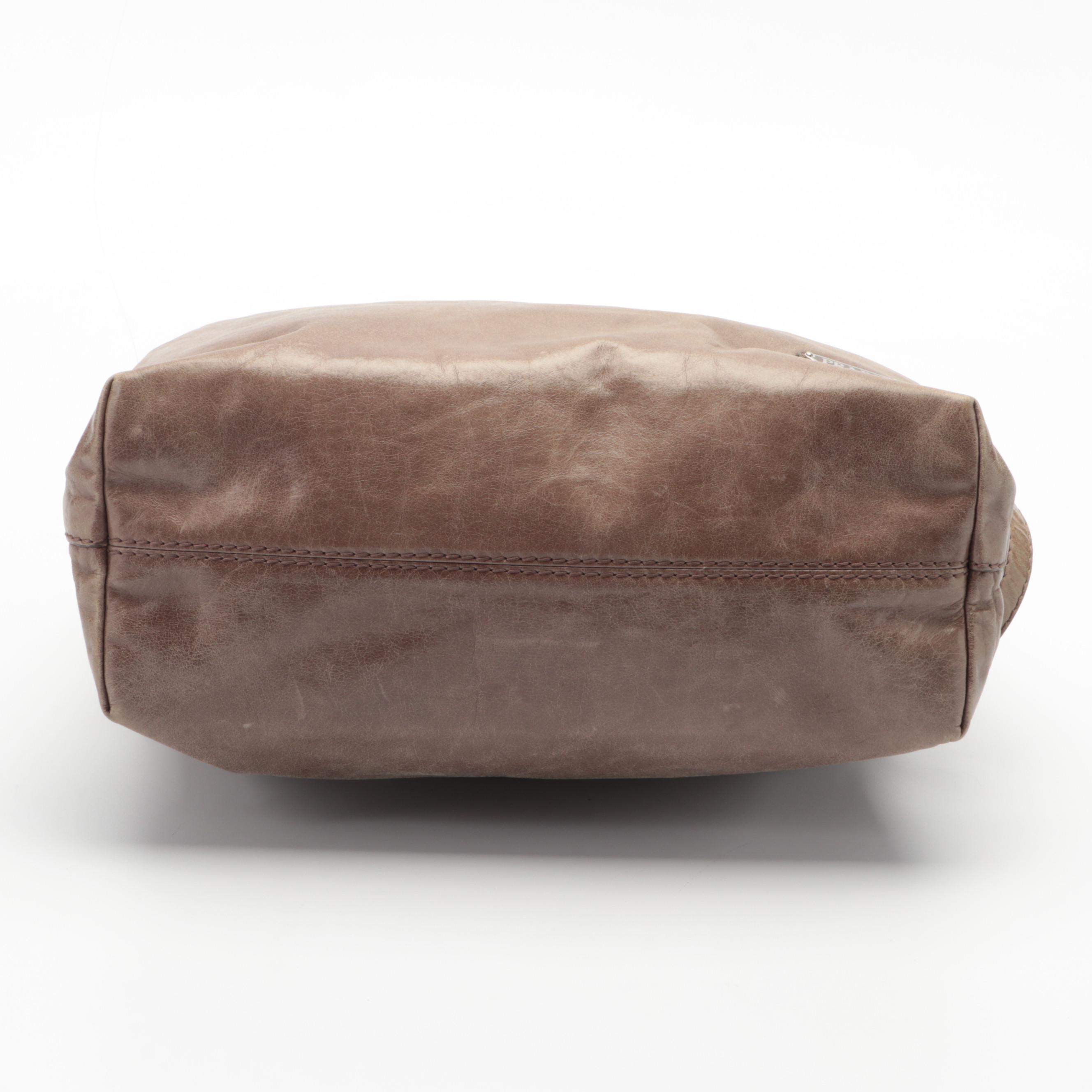 Prada Large Convertible Shopper Tote in Vitello Shine Leather