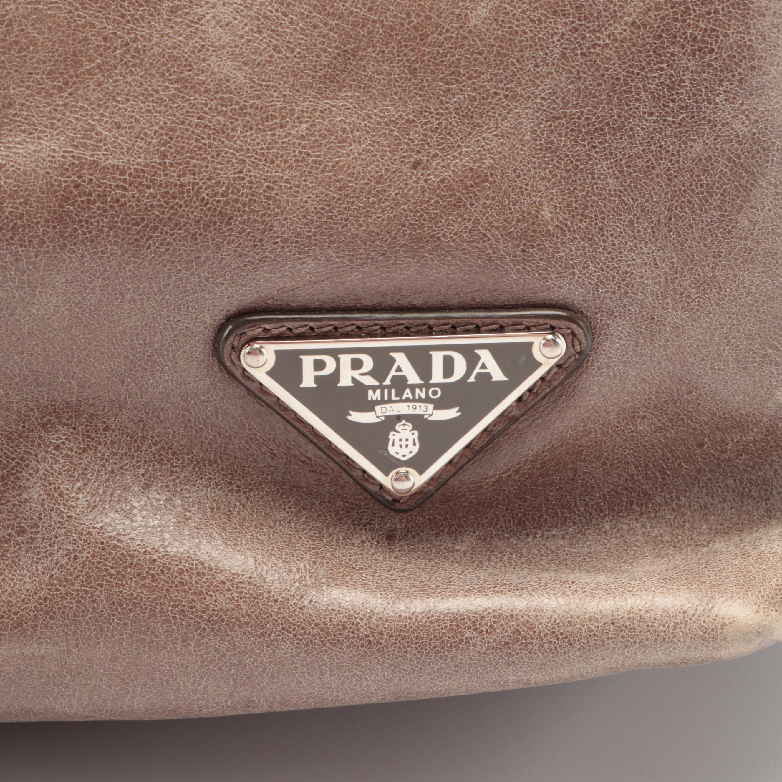 Prada Large Convertible Shopper Tote in Vitello Shine Leather