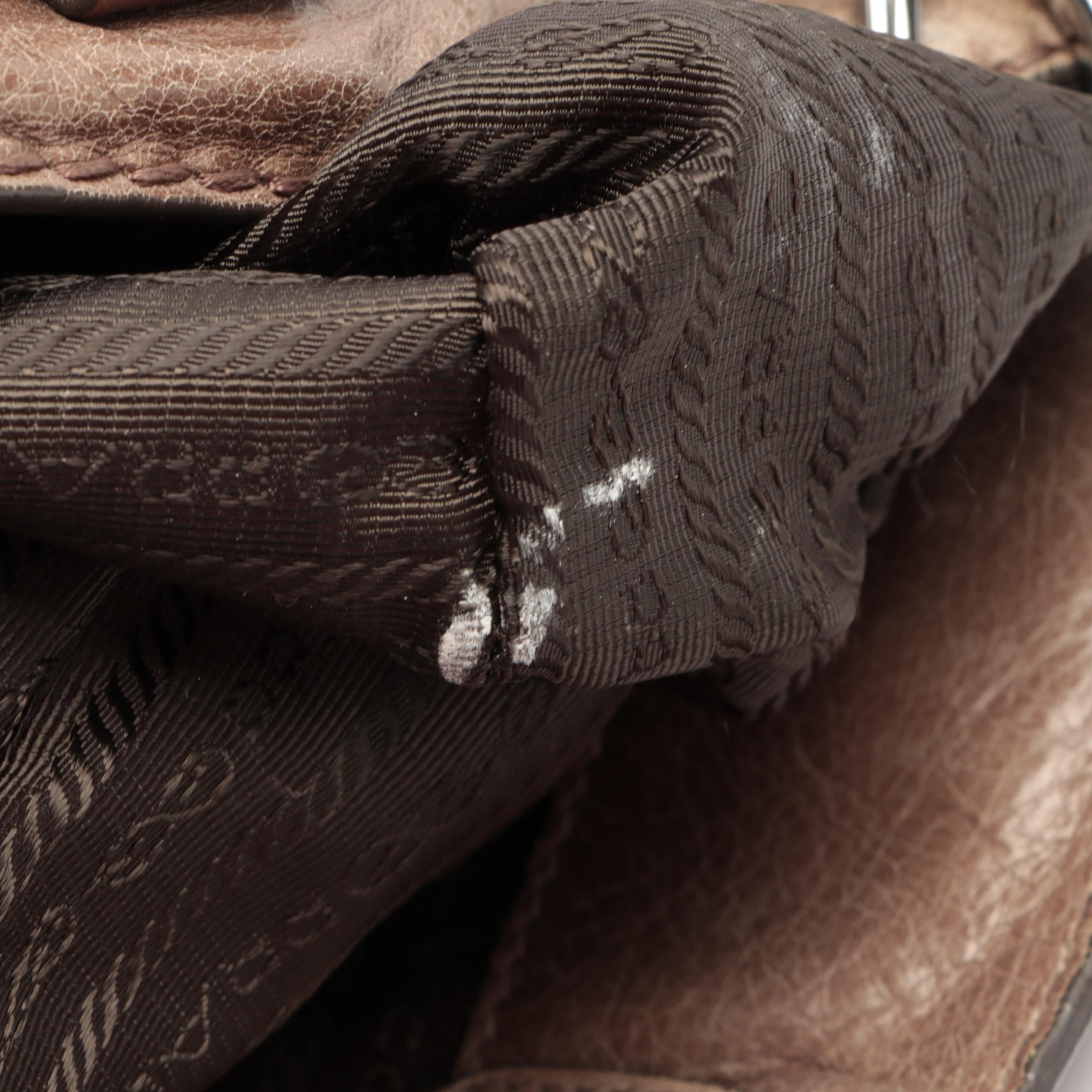 Prada Large Convertible Shopper Tote in Vitello Shine Leather