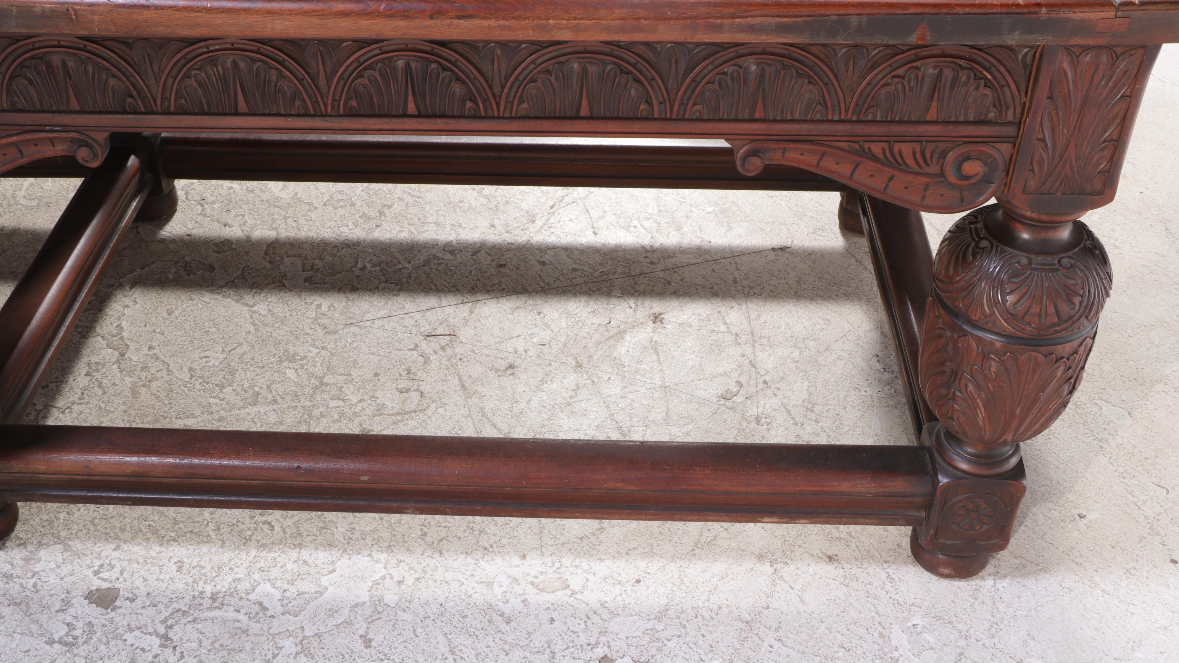 Jacobean Revival Oak Refectory Table, Early 20th Century