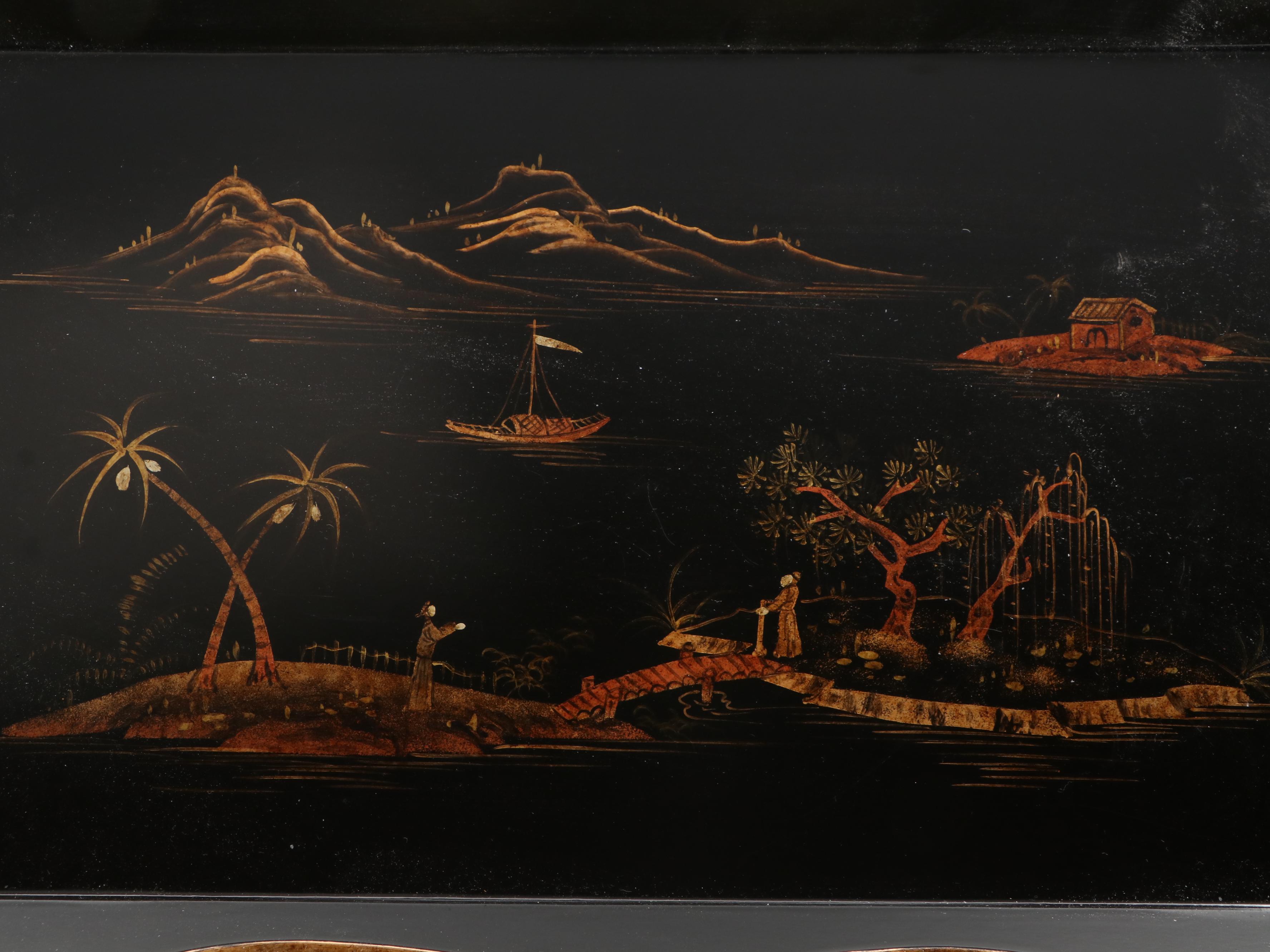 Cynthia Corey for Saks Fifth Avenue Tray and Other Chinoiserie Tray on Stand