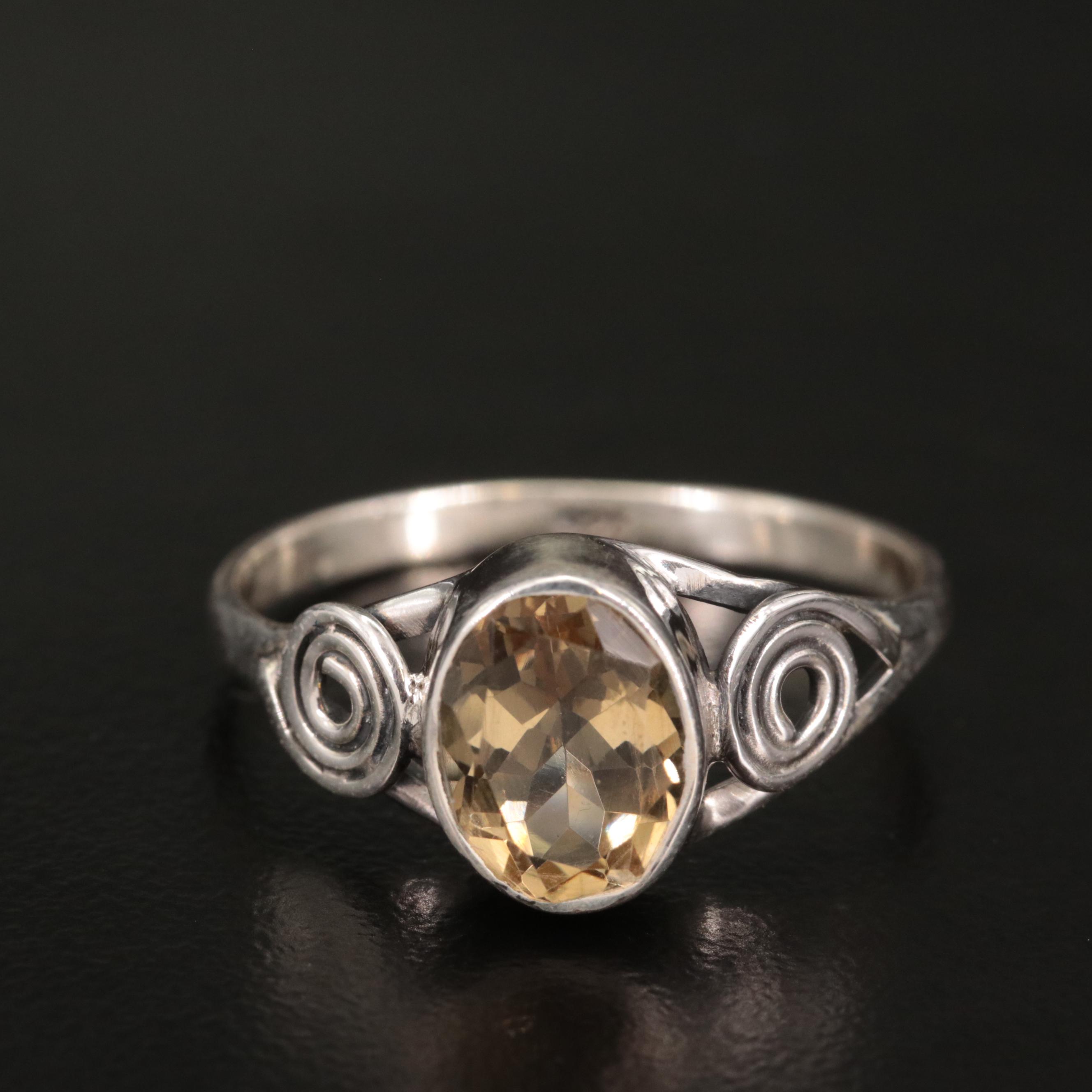 Sterling Citrine Ring