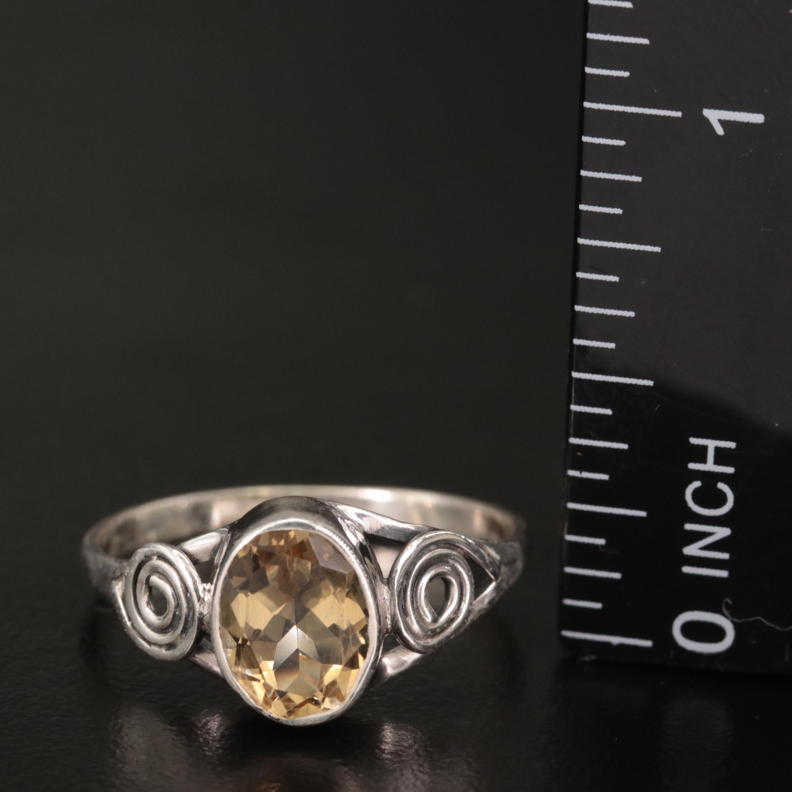 Sterling Citrine Ring