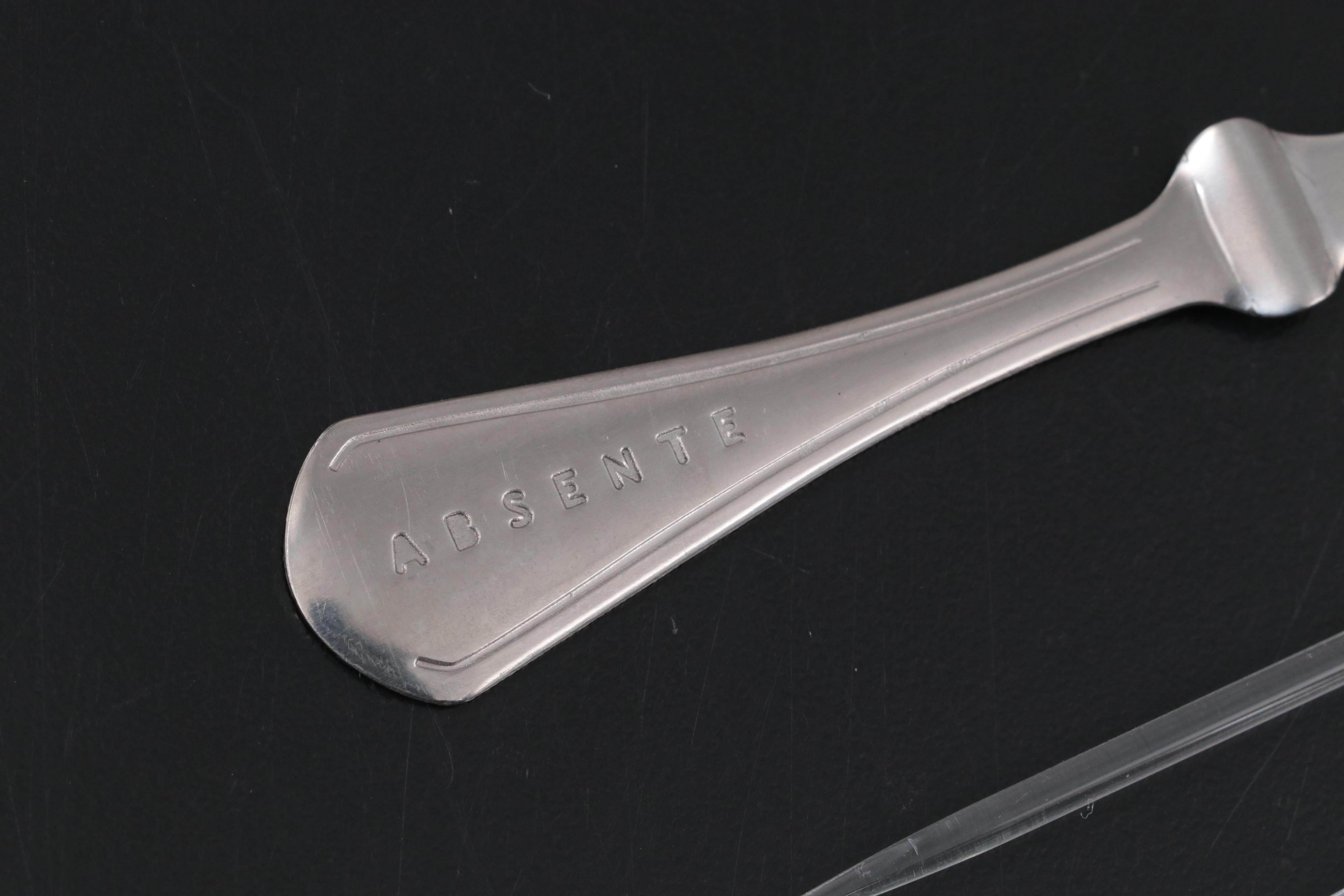 Blown Glass Cocktail Stirrers with Van Gogh Absente Spoon