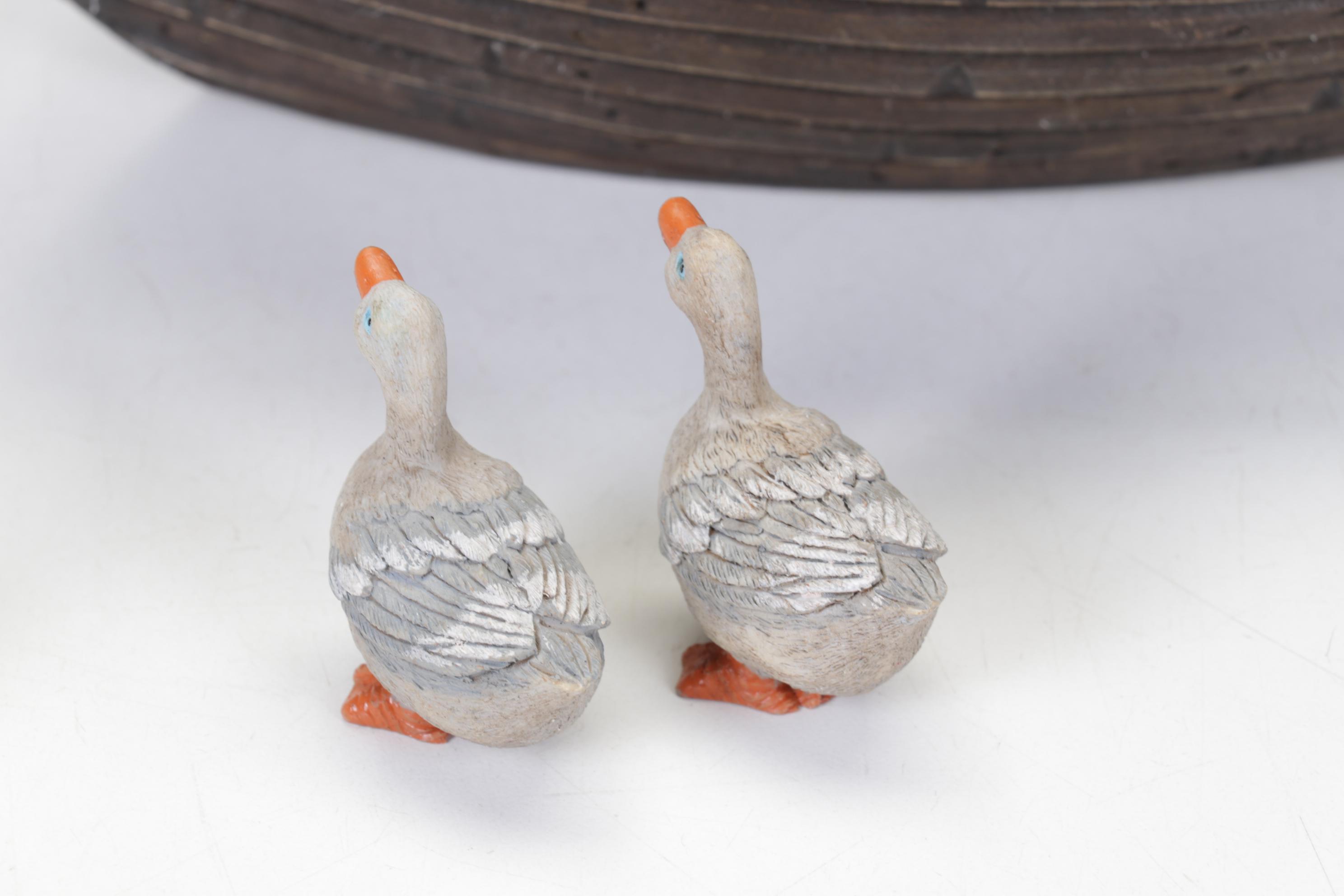 Wooden Noah's Ark with Resin Animals and Figurines