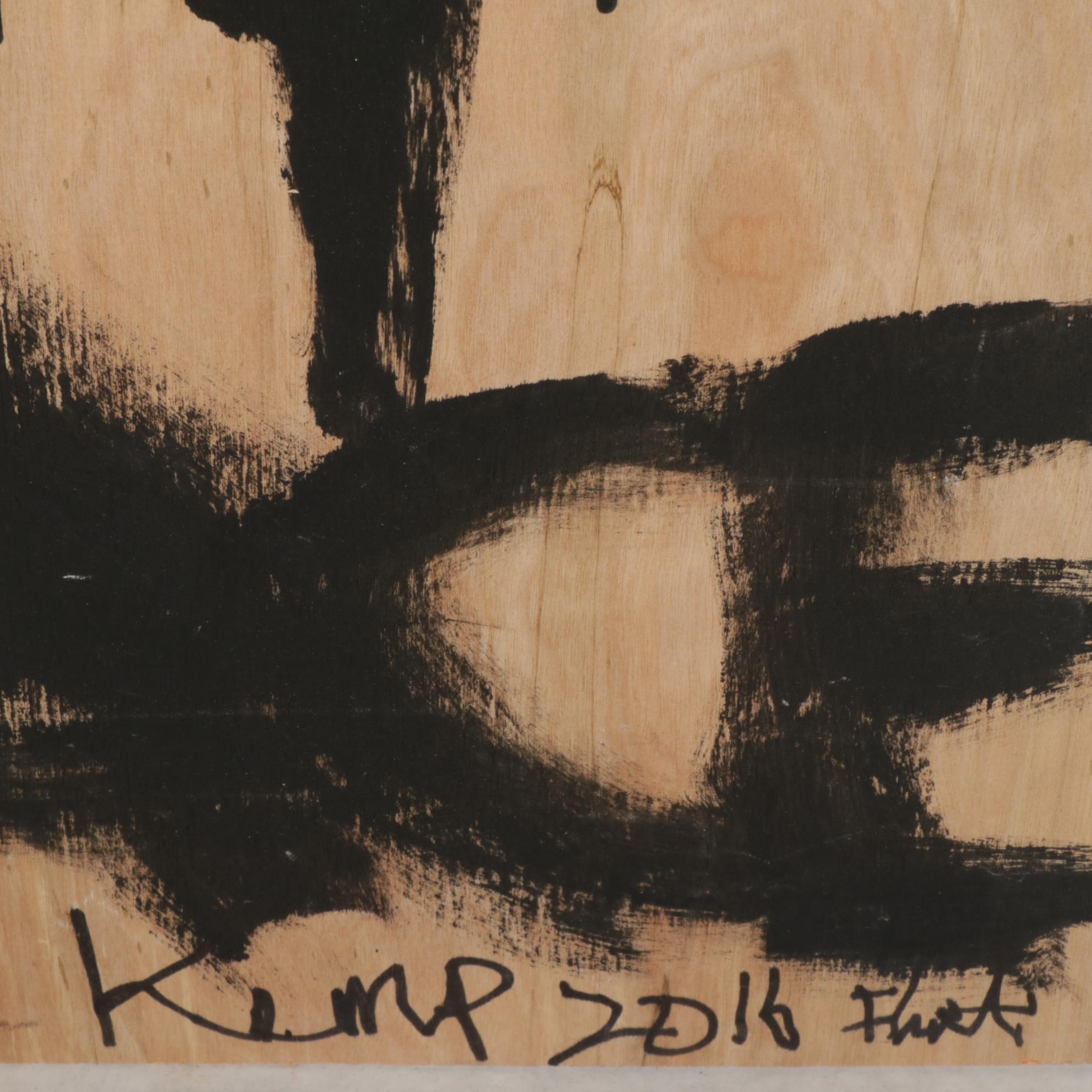 Anthony Eve Kemp Outsider Art Acrylic Painting "Nick at Peace," 2016