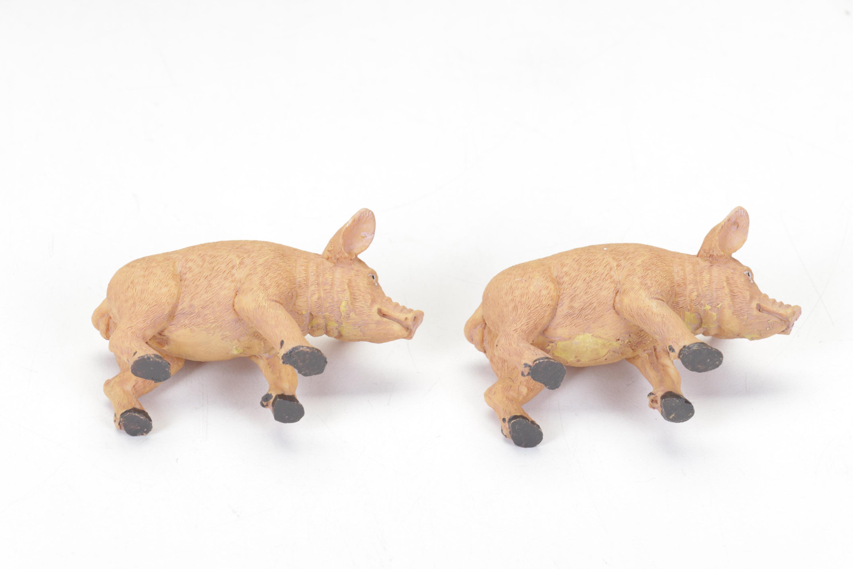 Wooden Noah's Ark with Resin Animals and Figurines