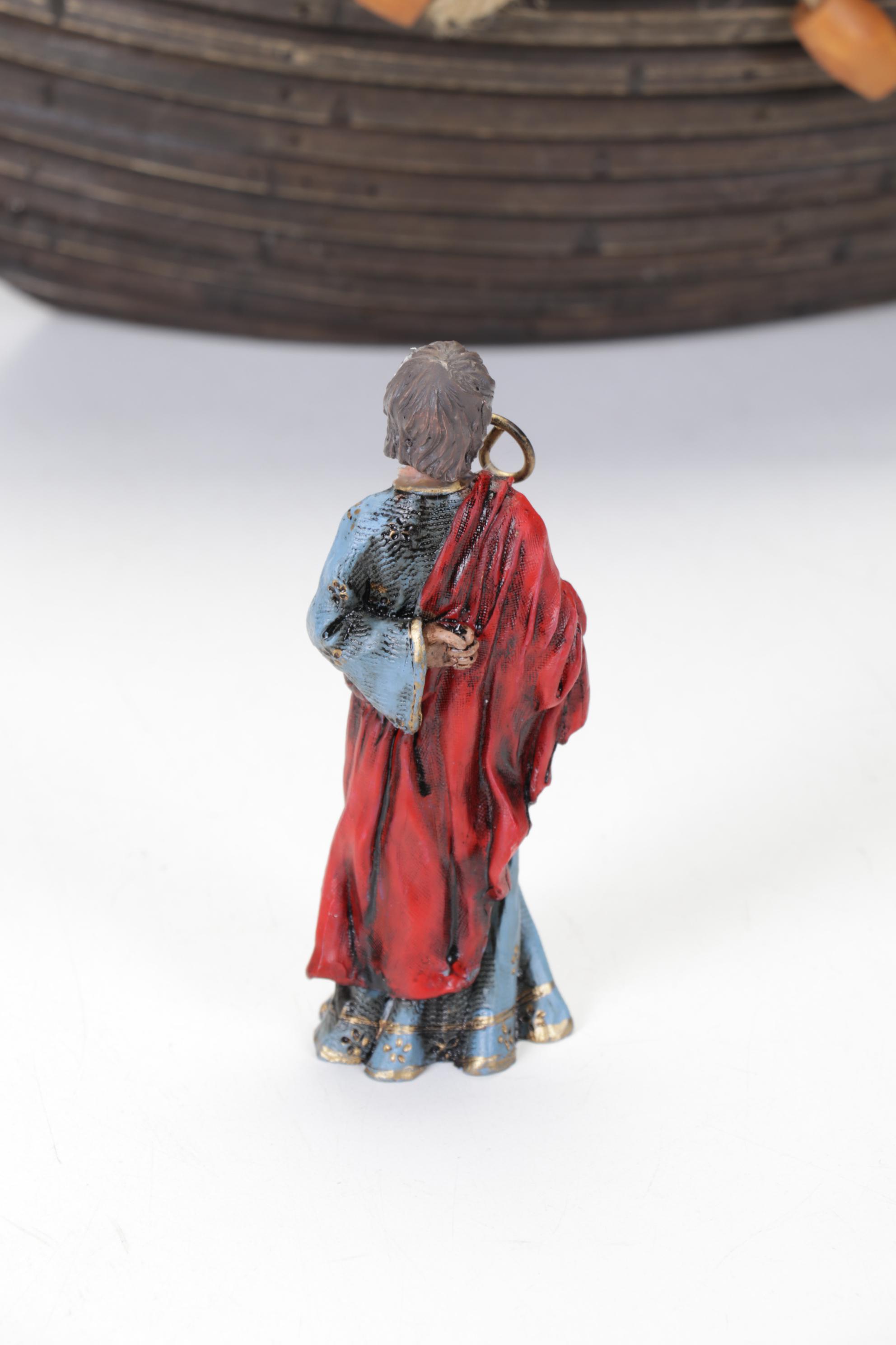 Wooden Noah's Ark with Resin Animals and Figurines