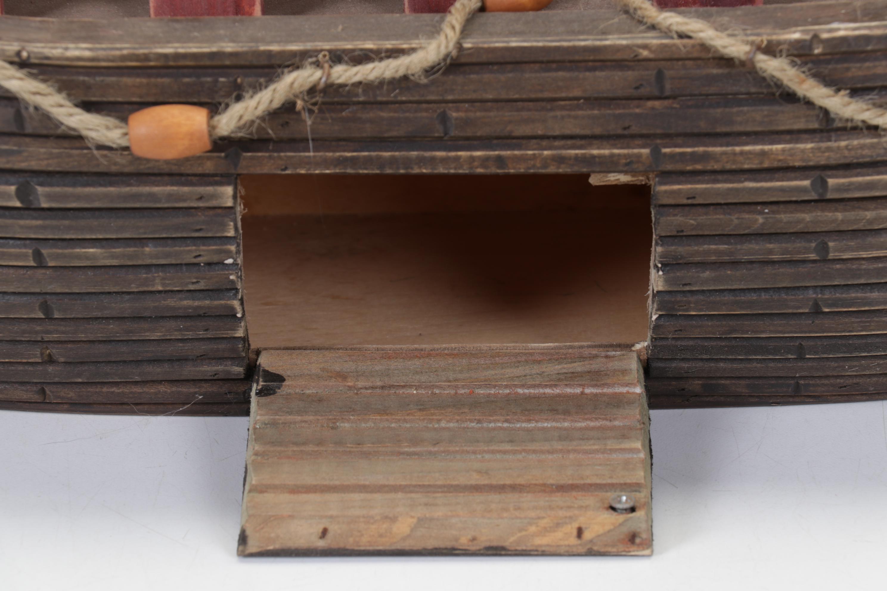 Wooden Noah's Ark with Resin Animals and Figurines