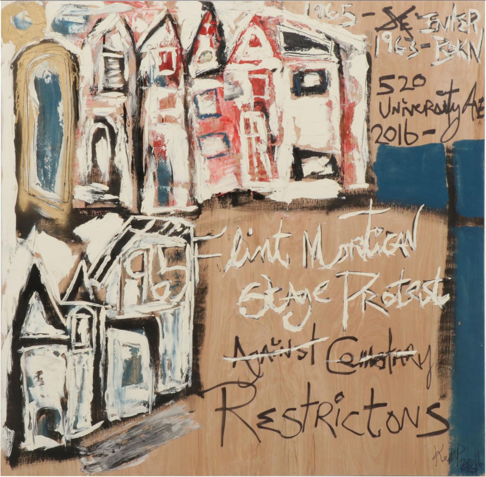 Anthony Eve Kemp Outsider Art Acrylic Painting, 2016