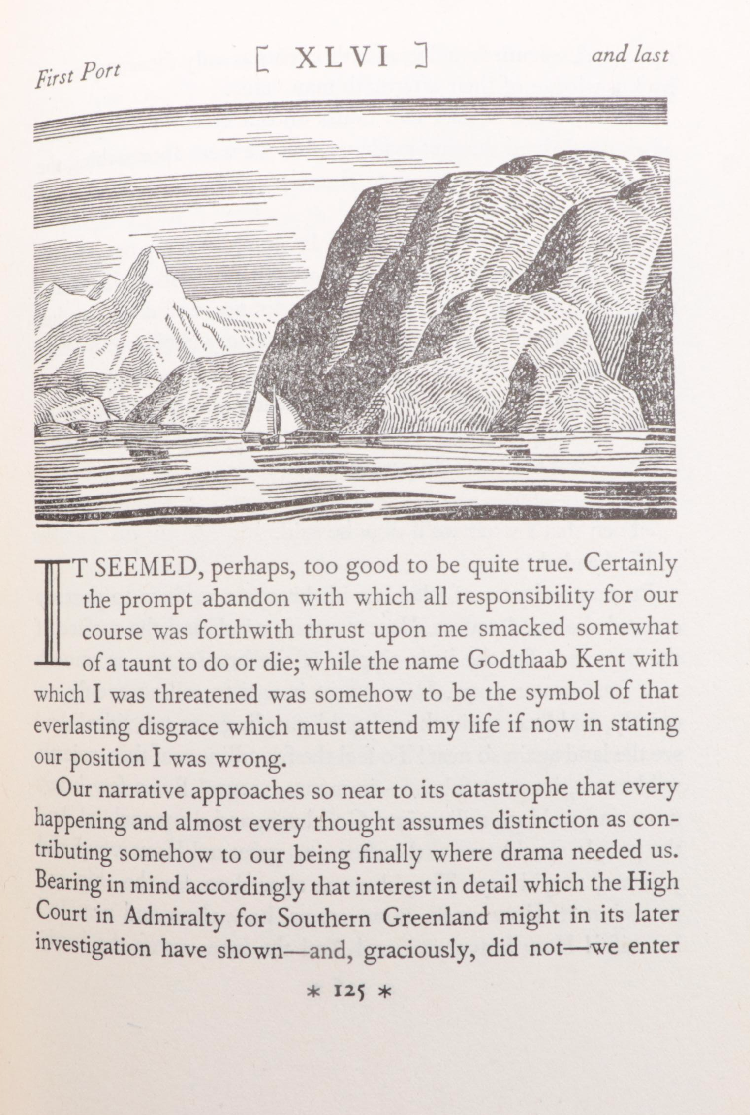 Signed "N by E" by Rockwell Kent, 1944