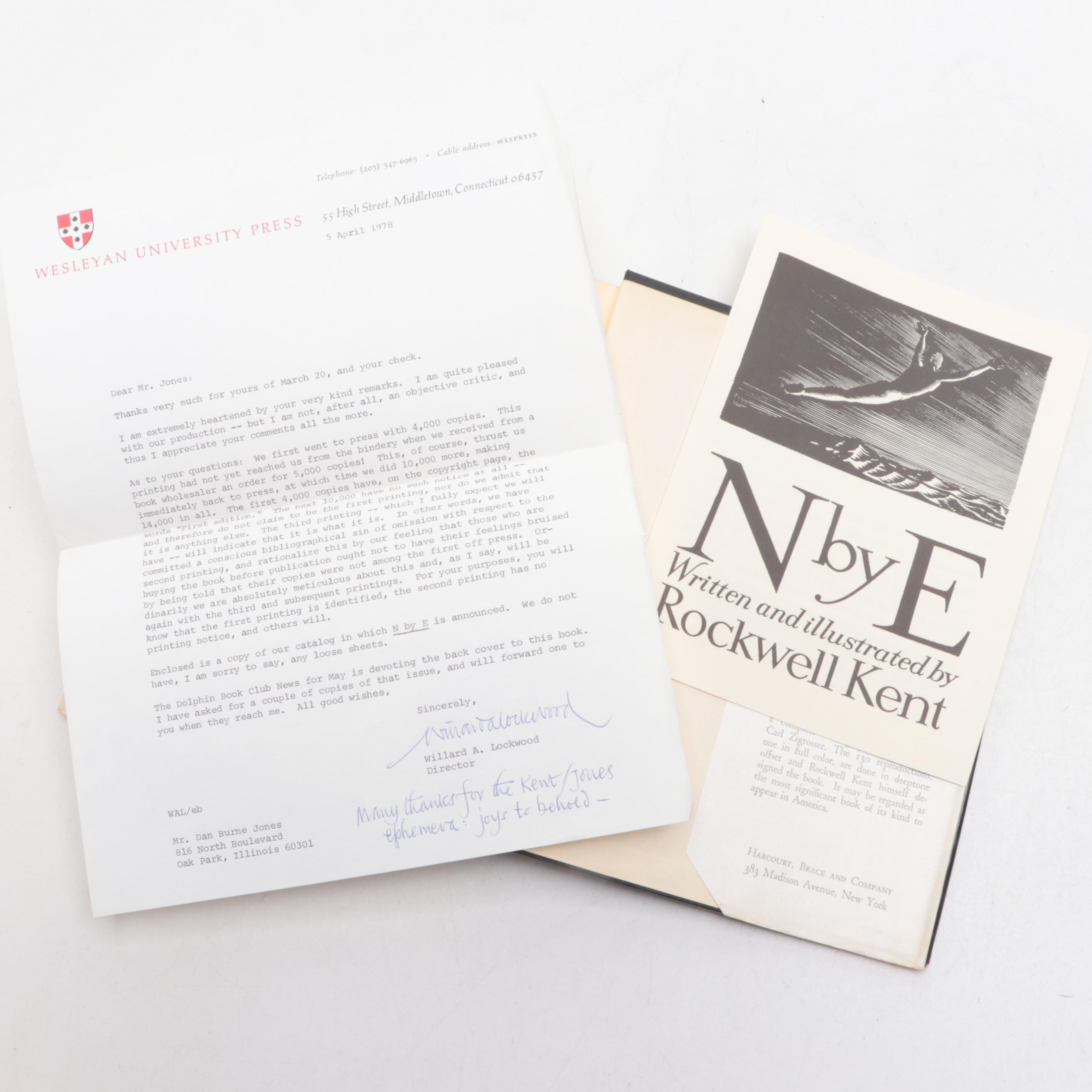 Signed "N by E" by Rockwell Kent, 1944