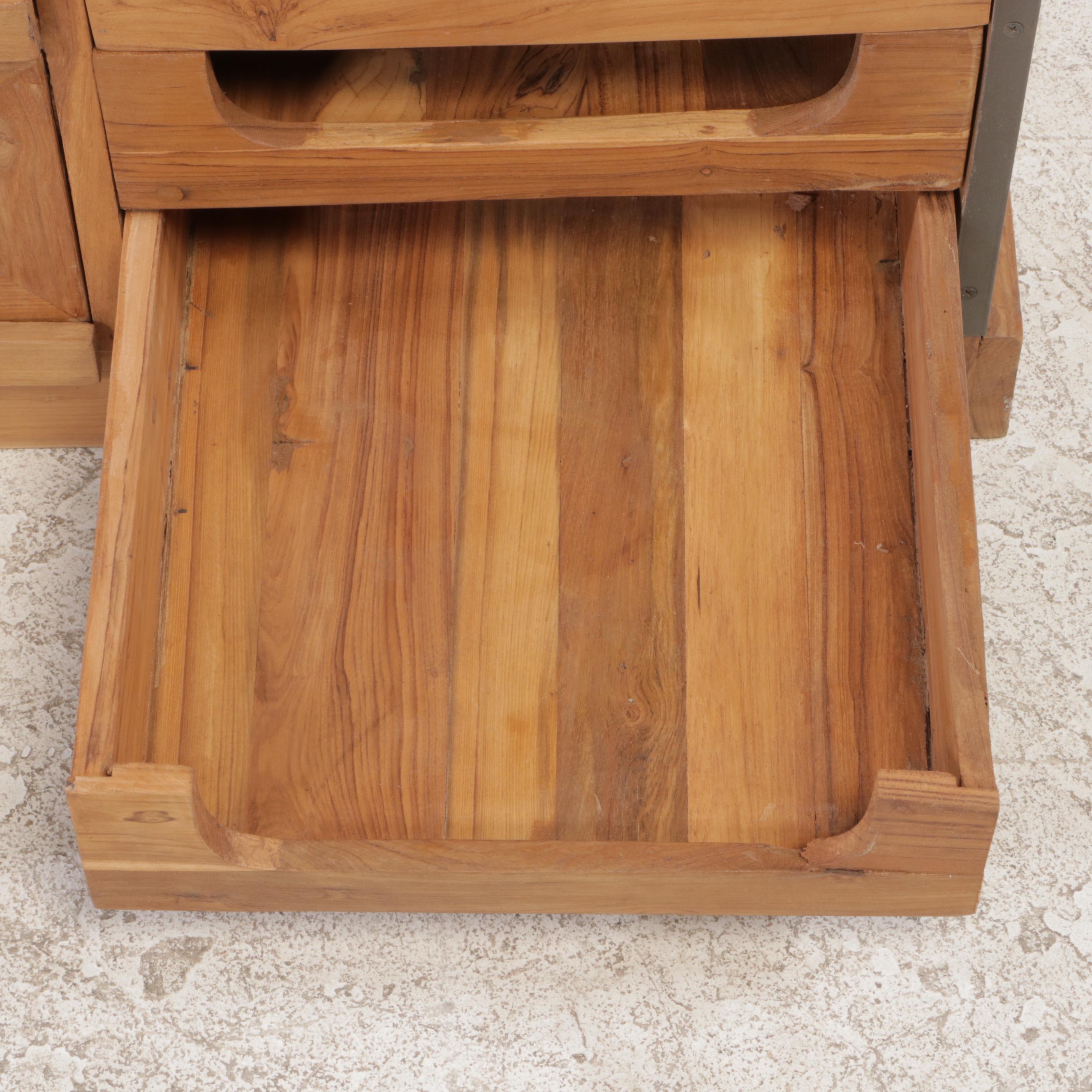 "Savile Row" Iron, Mangowood and Glass Wall Unit Shelf