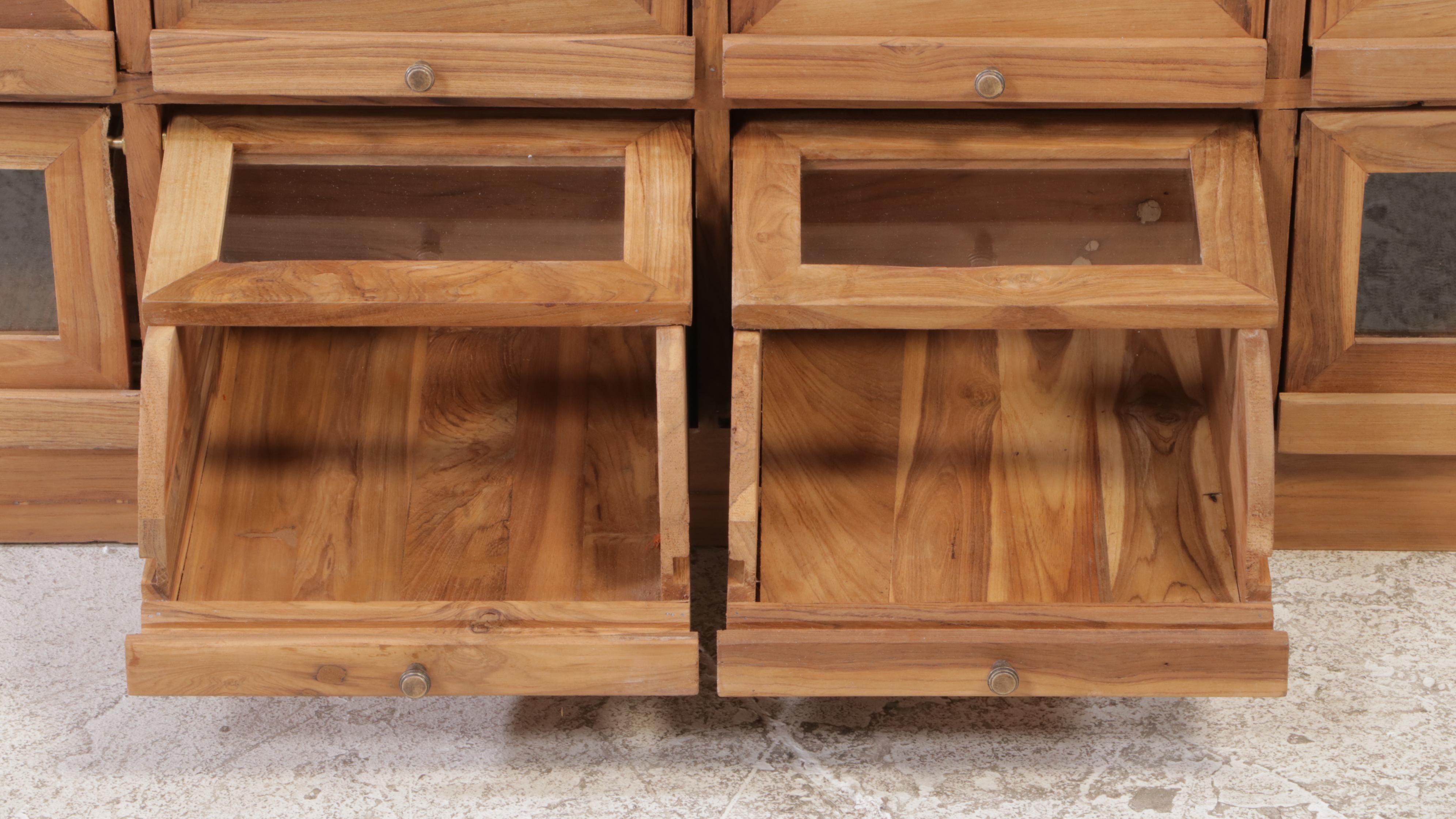"Savile Row" Iron, Mangowood and Glass Wall Unit Shelf
