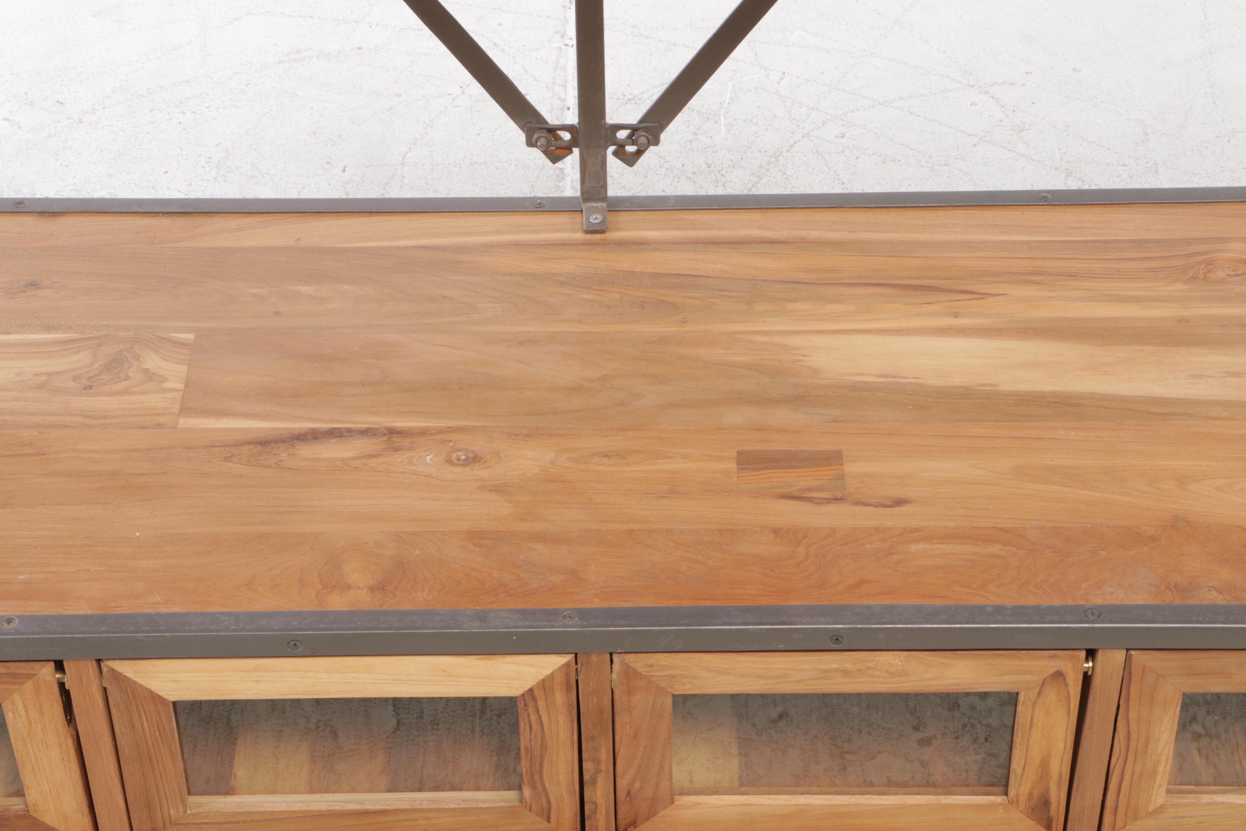 "Savile Row" Iron, Mangowood and Glass Wall Unit Shelf