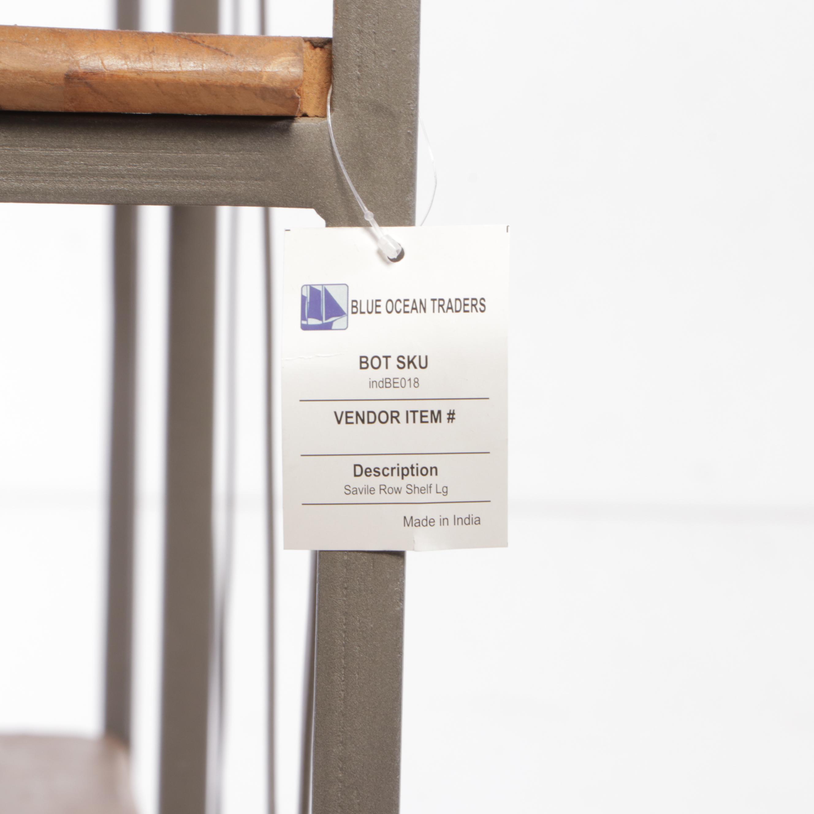 "Savile Row" Iron, Mangowood and Glass Wall Unit Shelf