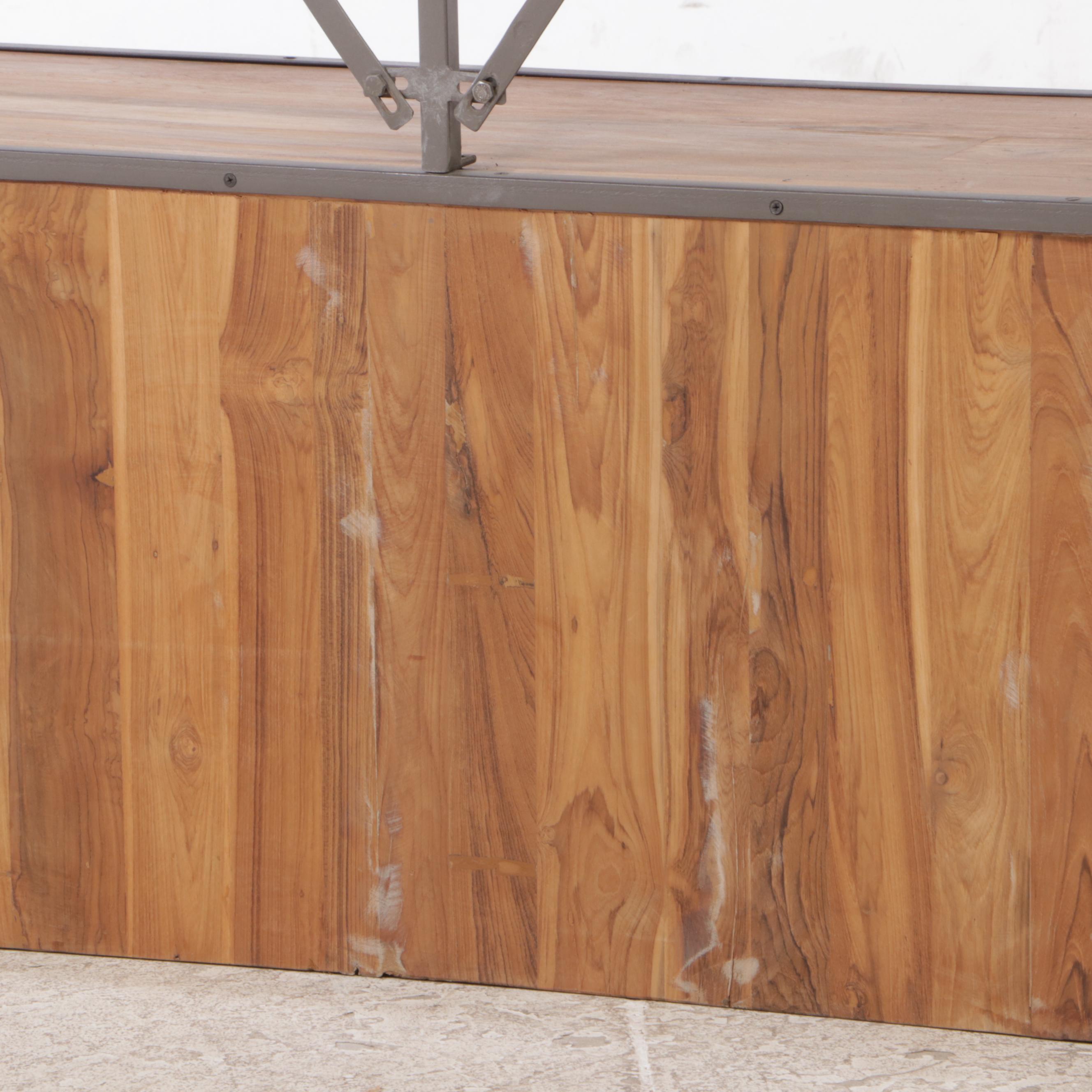 "Savile Row" Iron, Mangowood and Glass Wall Unit Shelf