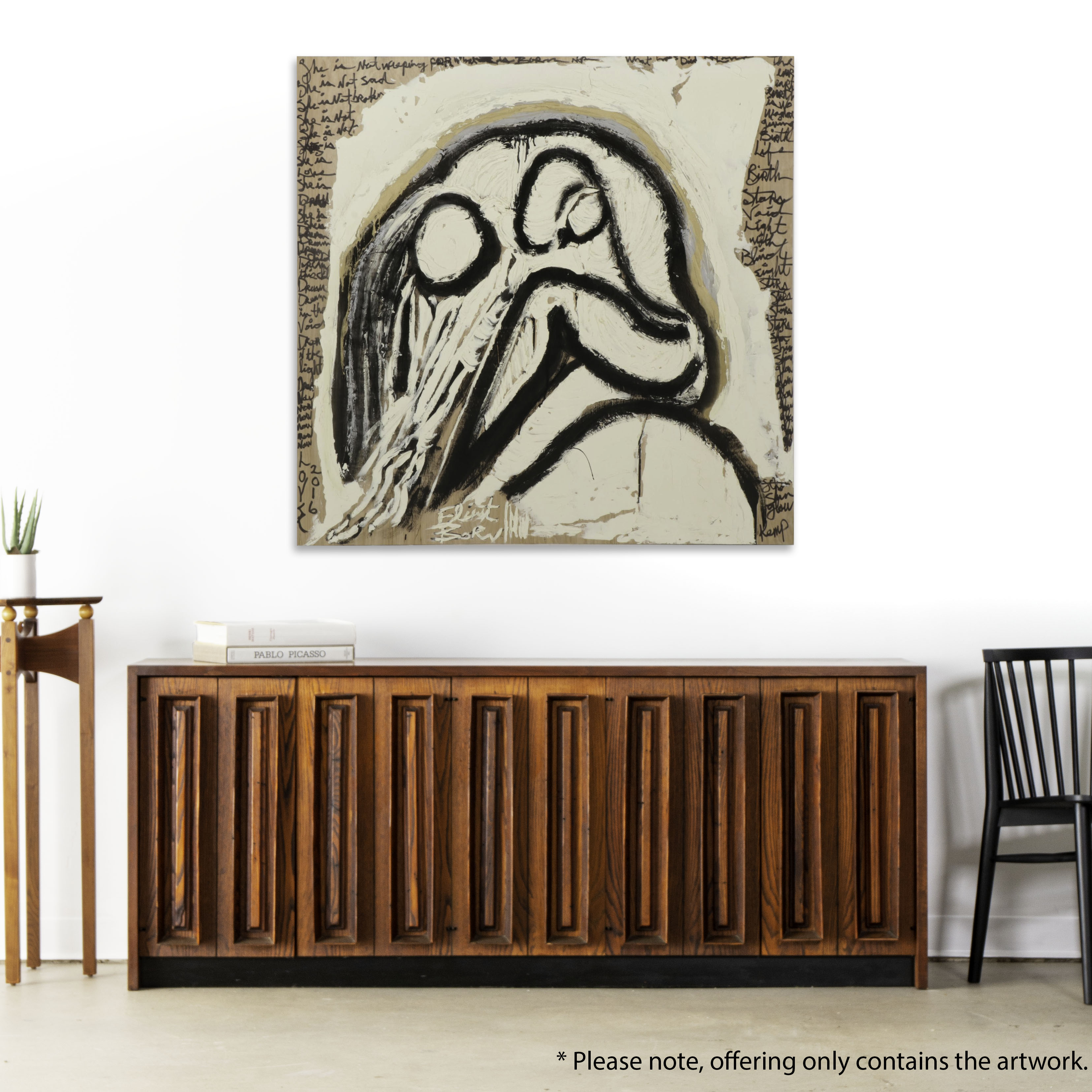 Anthony Eve Kemp Outsider Art Acrylic Painting "She is Not Weeping," 2016