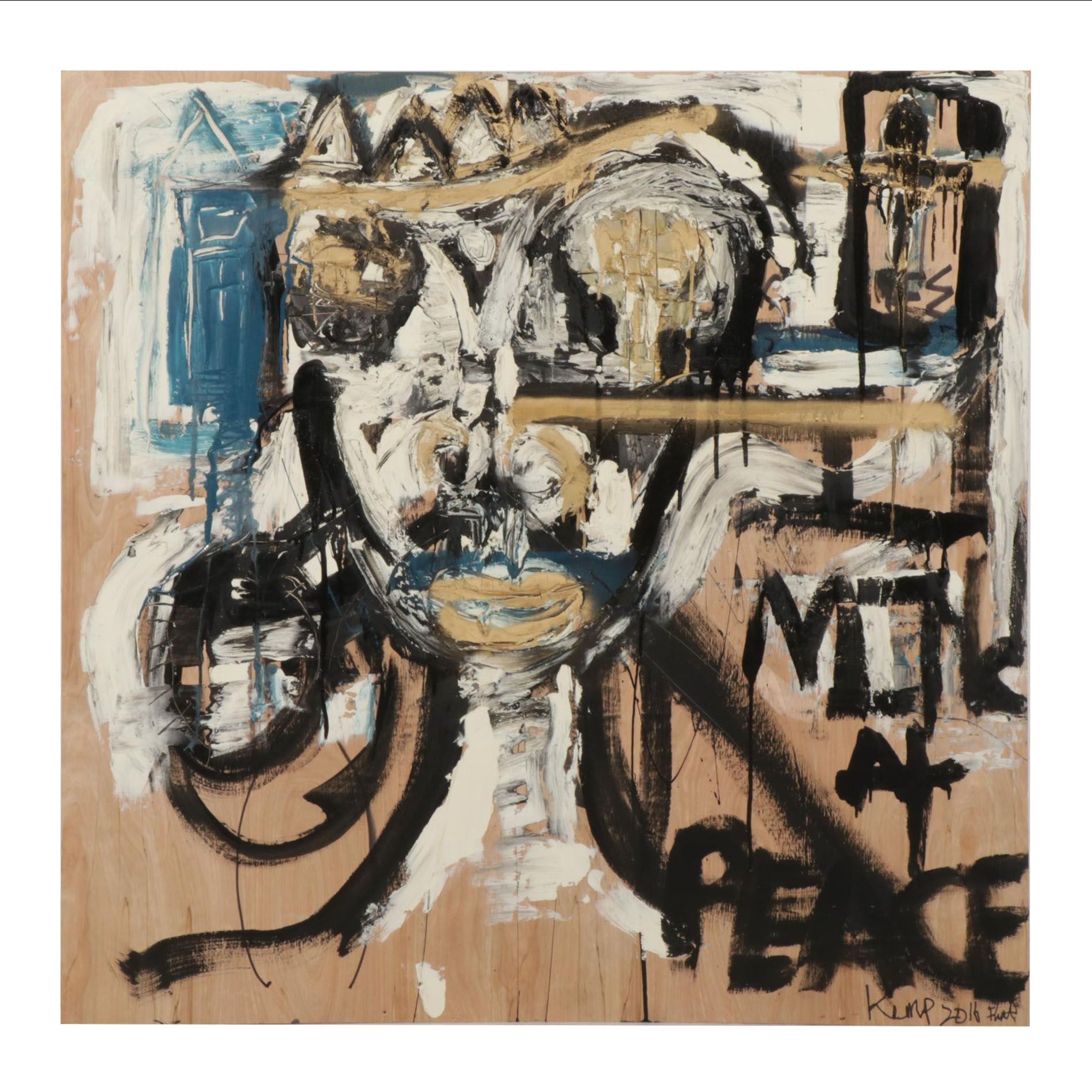 Anthony Eve Kemp Outsider Art Acrylic Painting "Nick at Peace," 2016