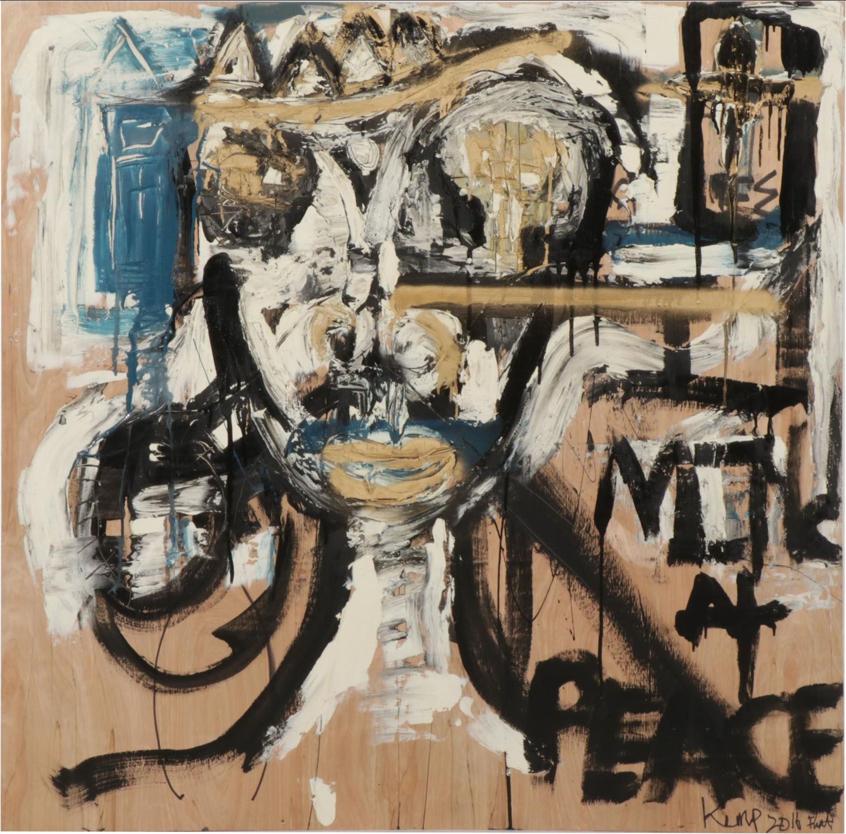 Anthony Eve Kemp Outsider Art Acrylic Painting "Nick at Peace," 2016