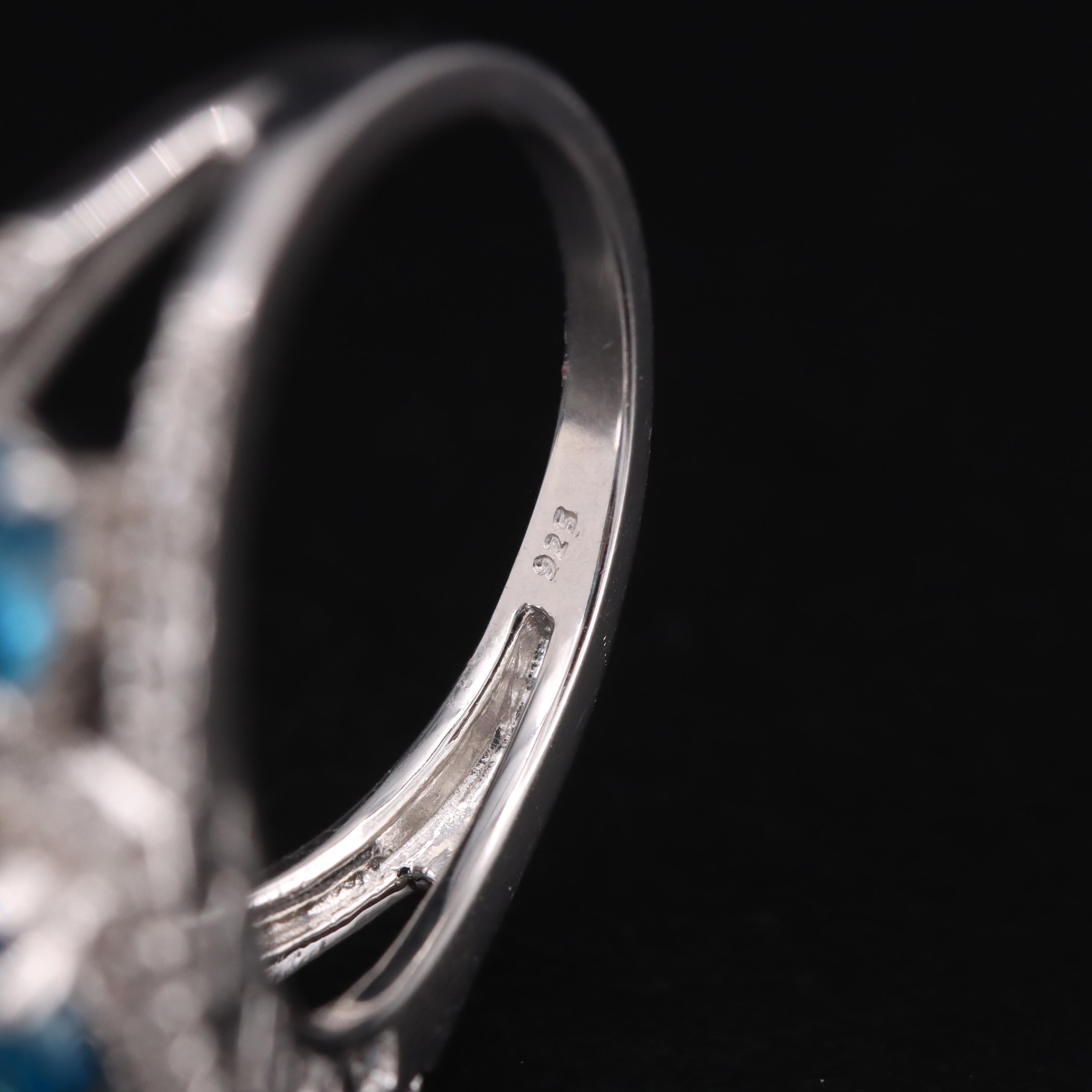 Sterling London Blue Topaz and White Sapphire Ring