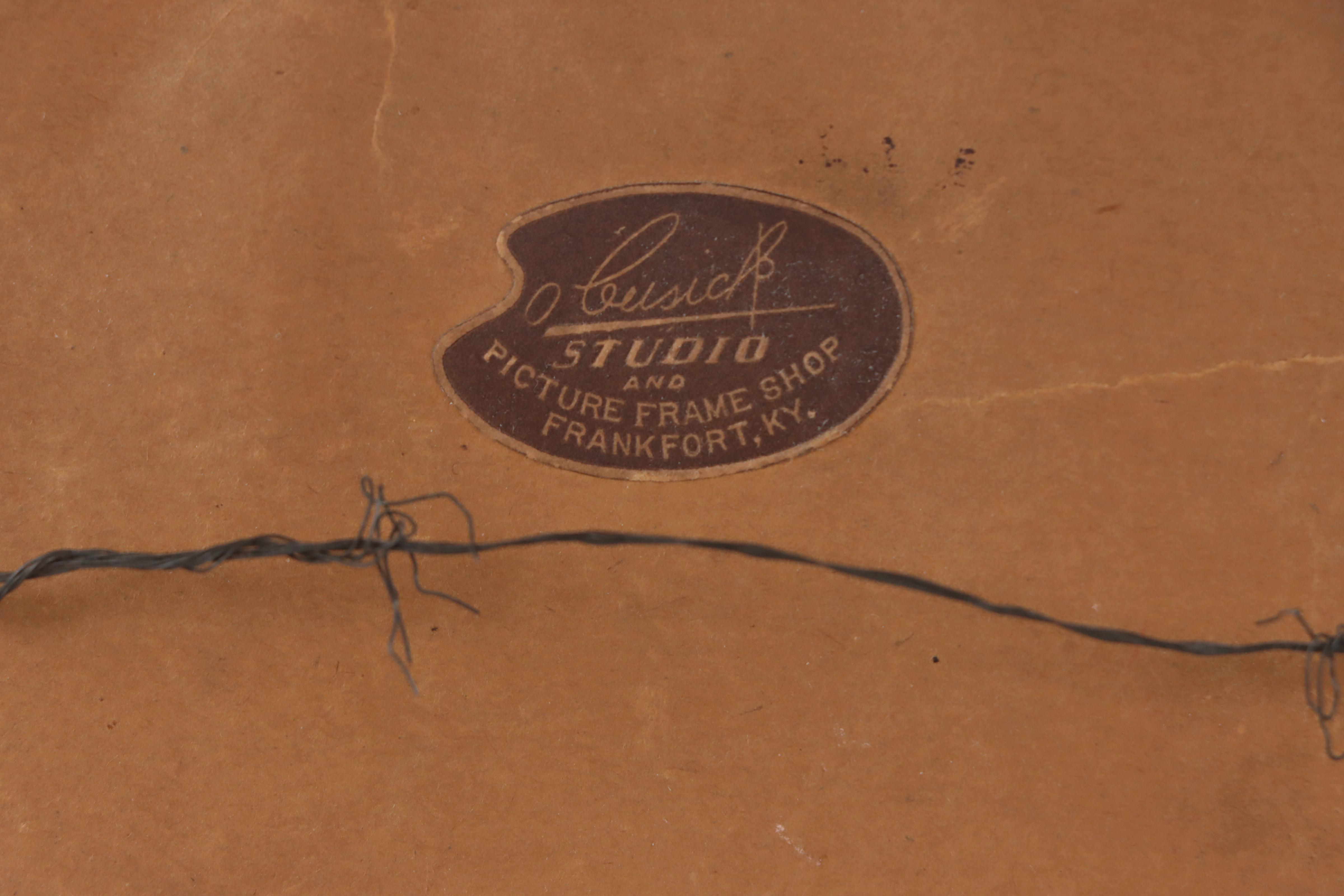 H. H. Reed Silhouette Drawings and Framed Needlepoint Textile