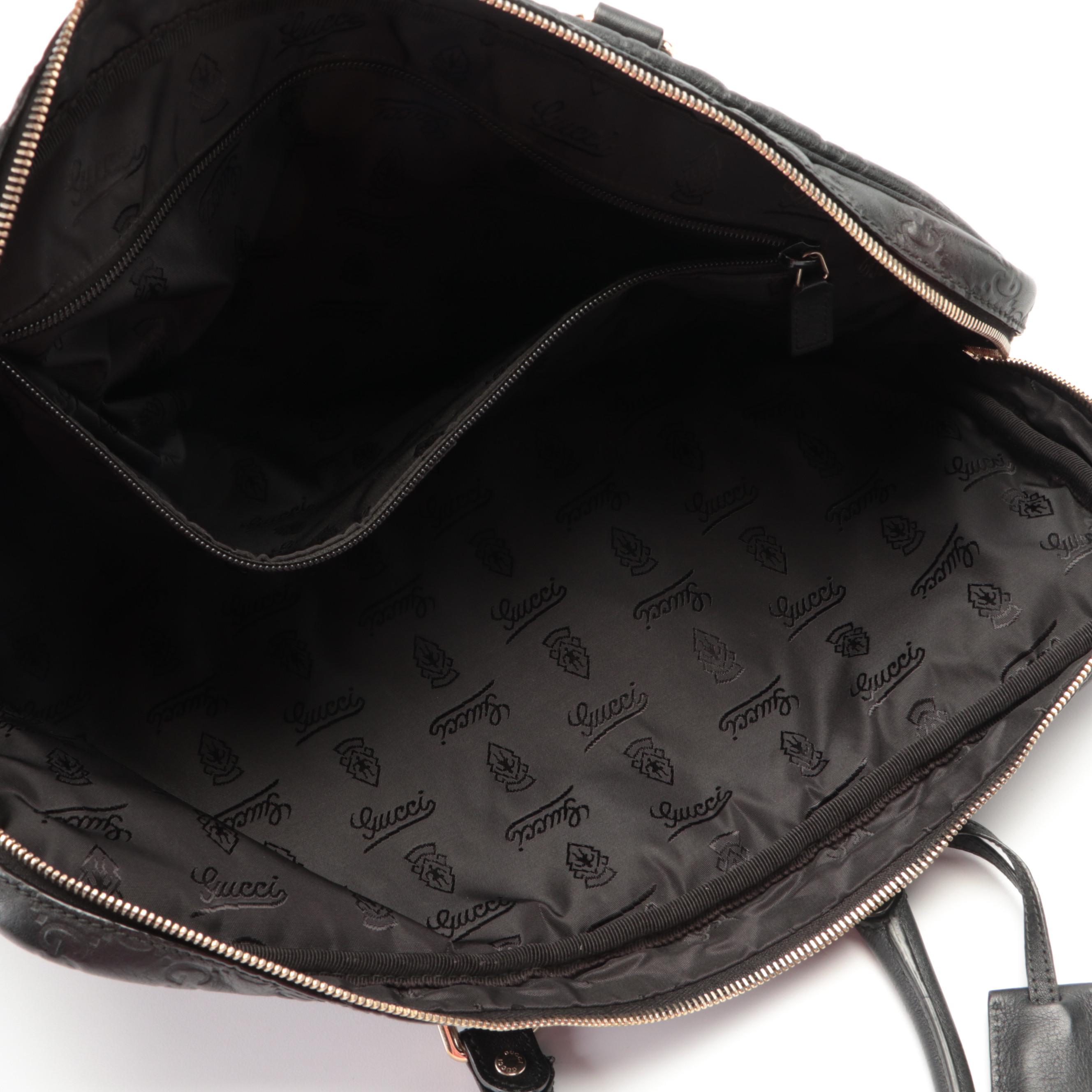 Gucci Soft Briefcase in Black Guccissima Leather