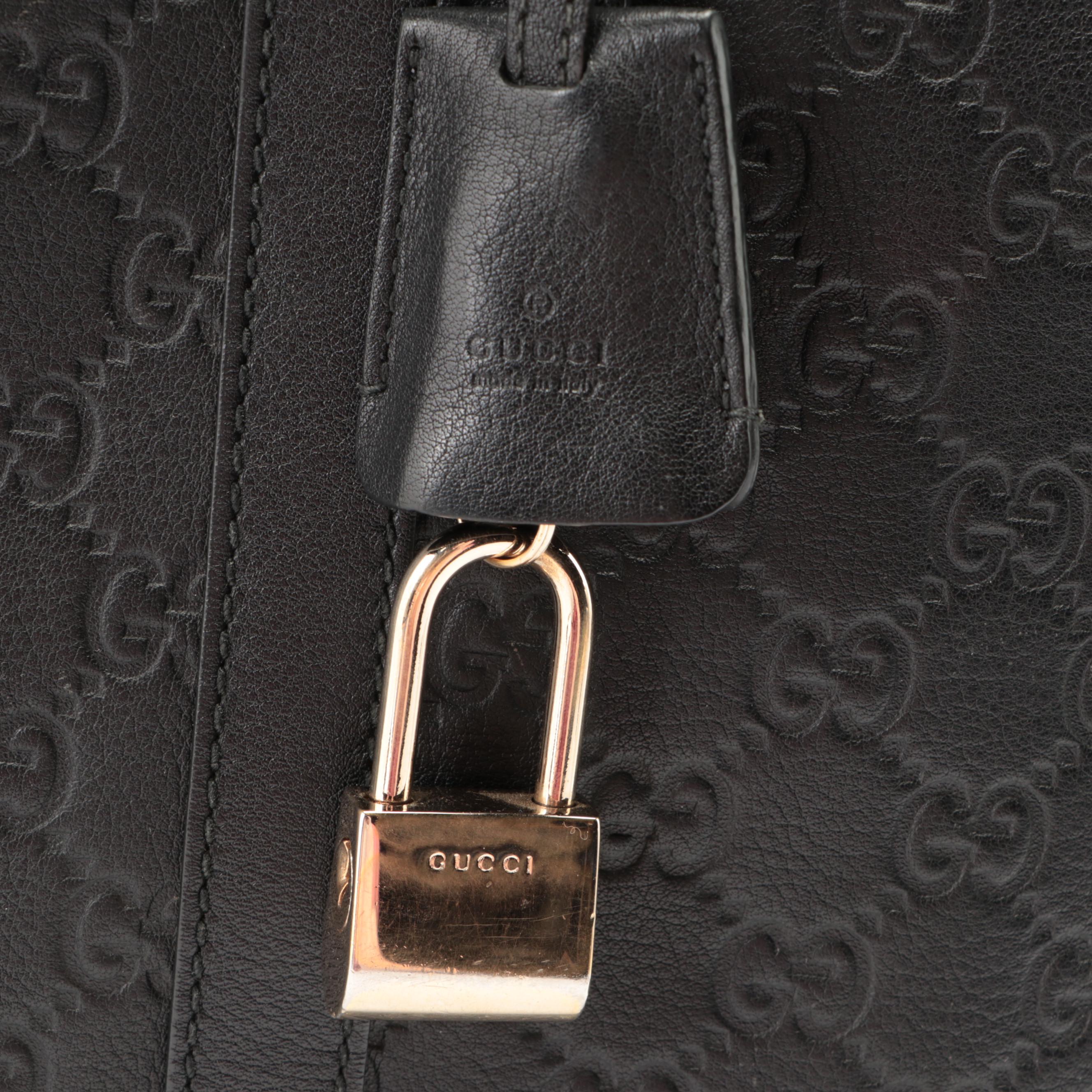 Gucci Soft Briefcase in Black Guccissima Leather