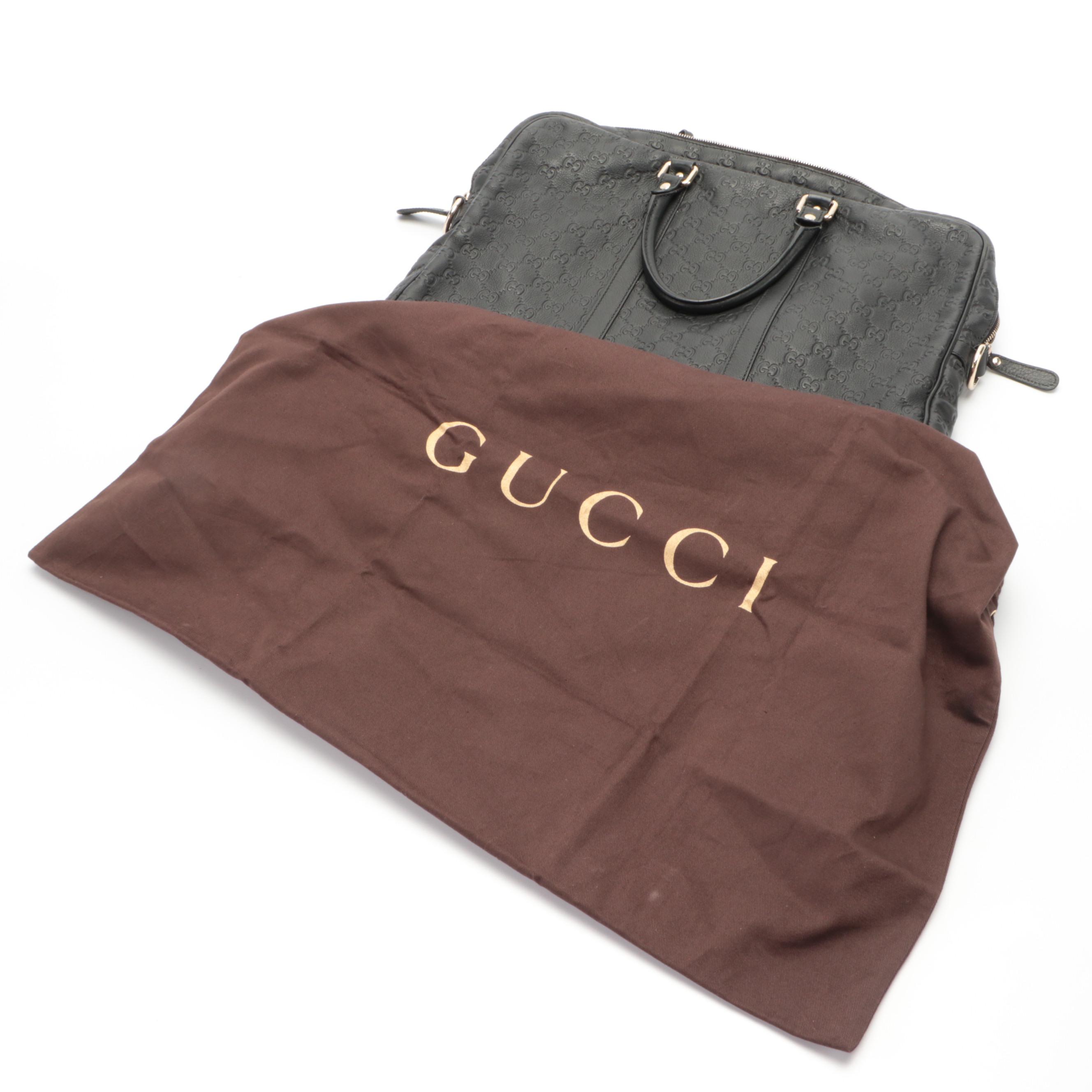 Gucci Soft Briefcase in Black Guccissima Leather