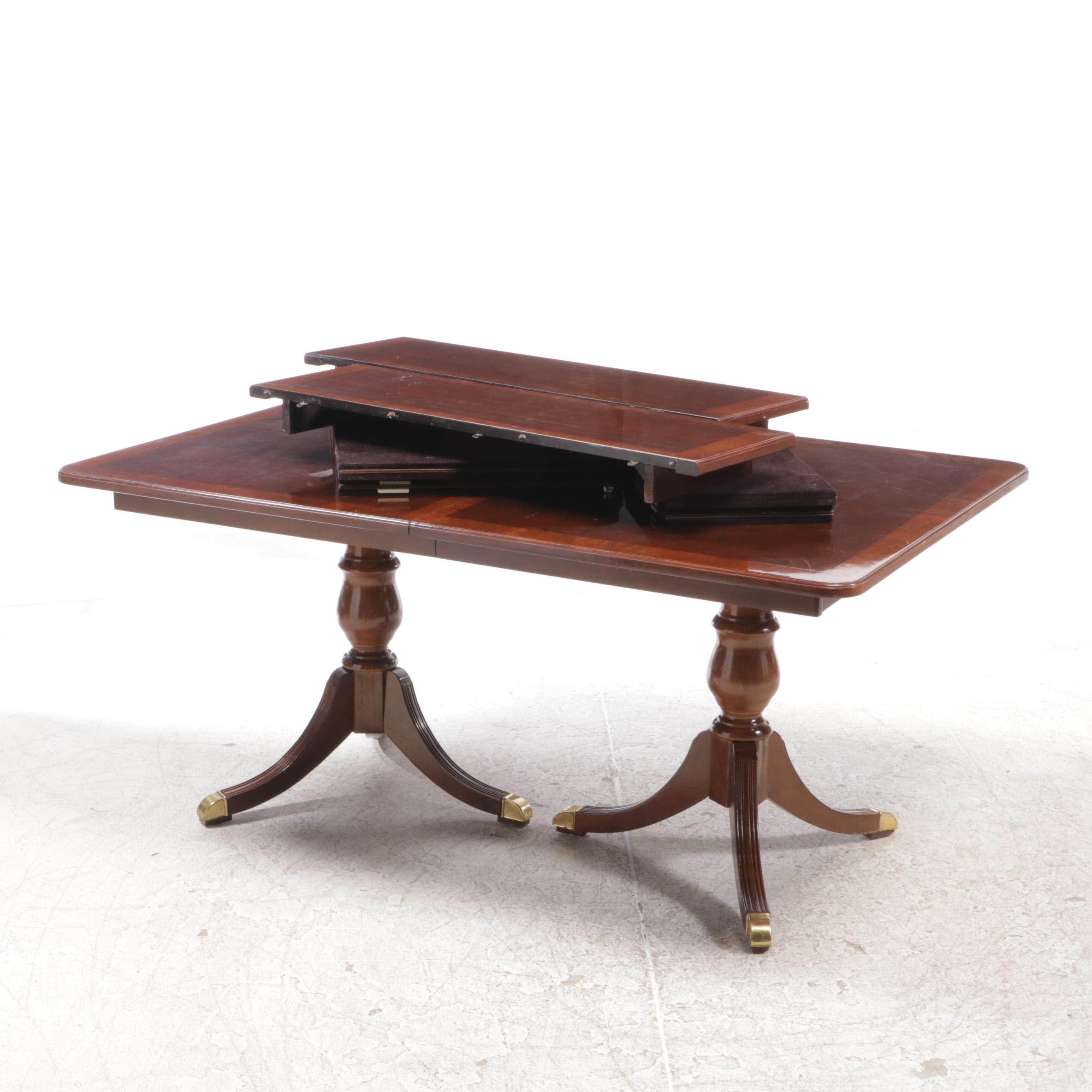 Regency Style Mahogany Extension Dining Table with Six Chairs