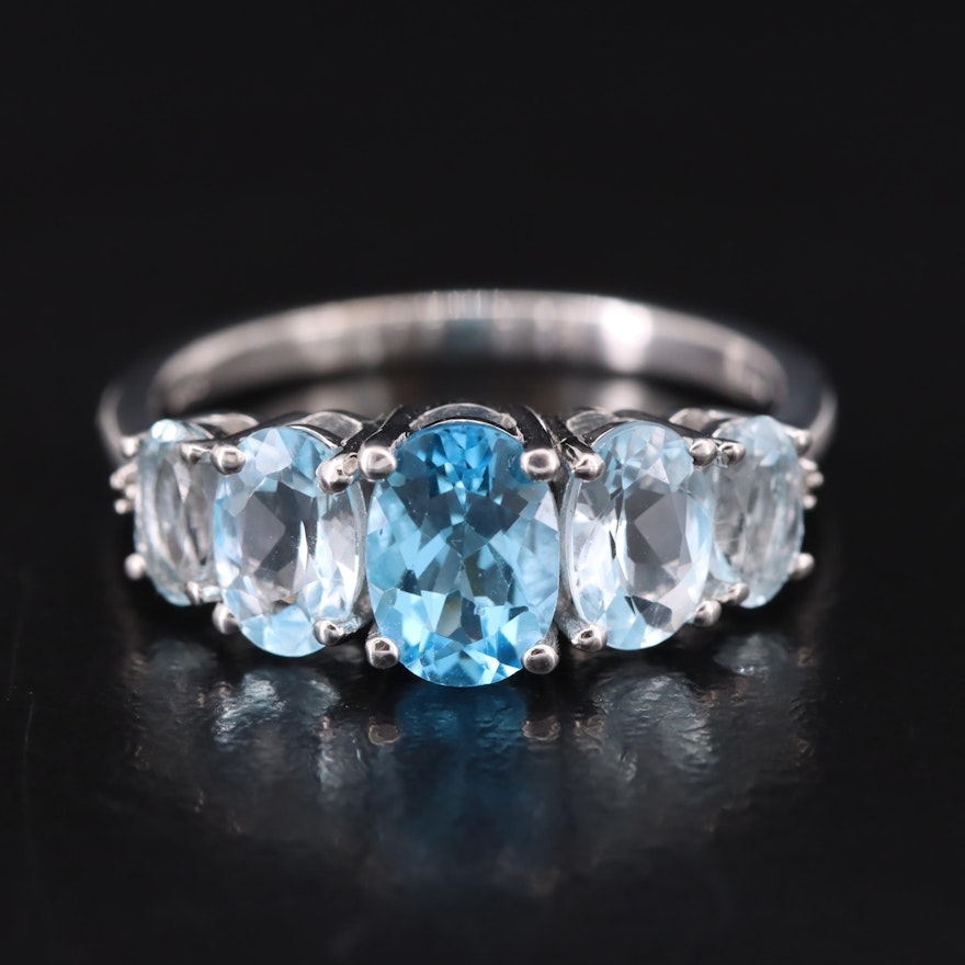 Sterling Topaz and White Sapphire Ring