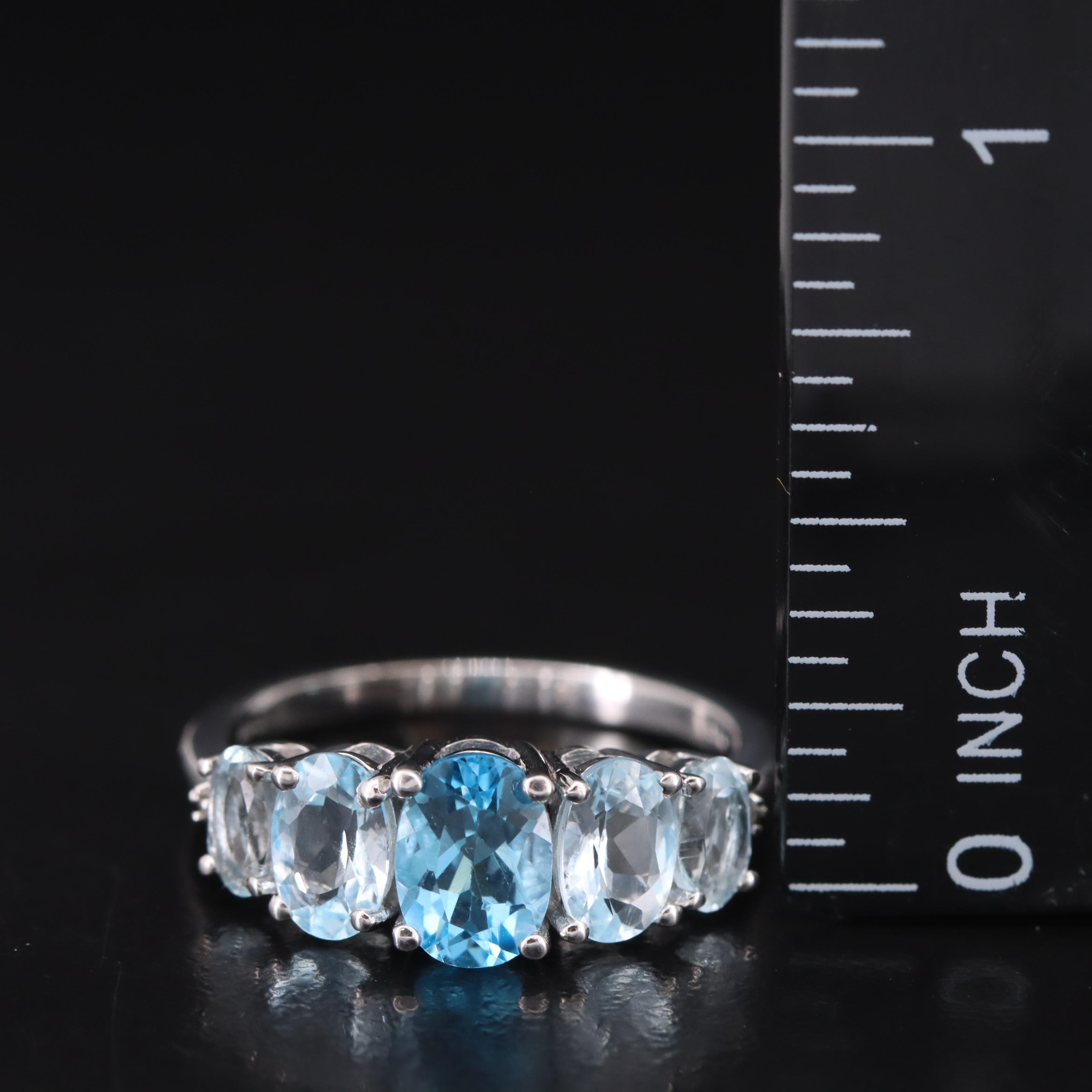 Sterling Topaz and White Sapphire Ring