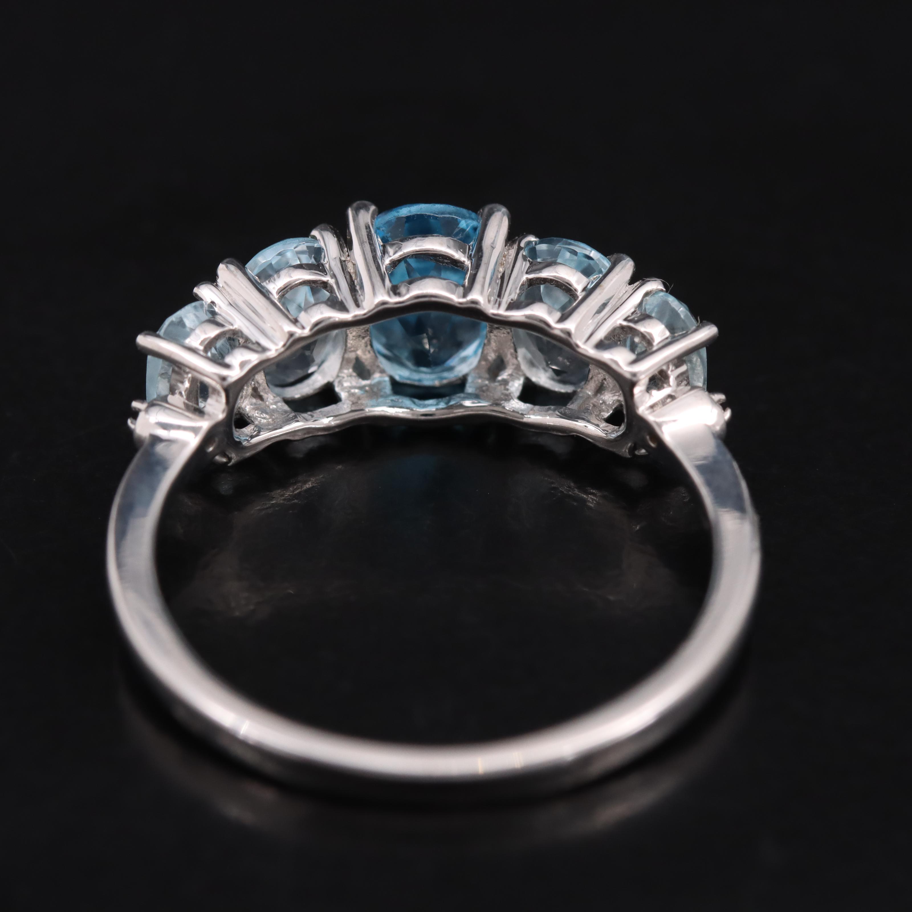 Sterling Topaz and White Sapphire Ring