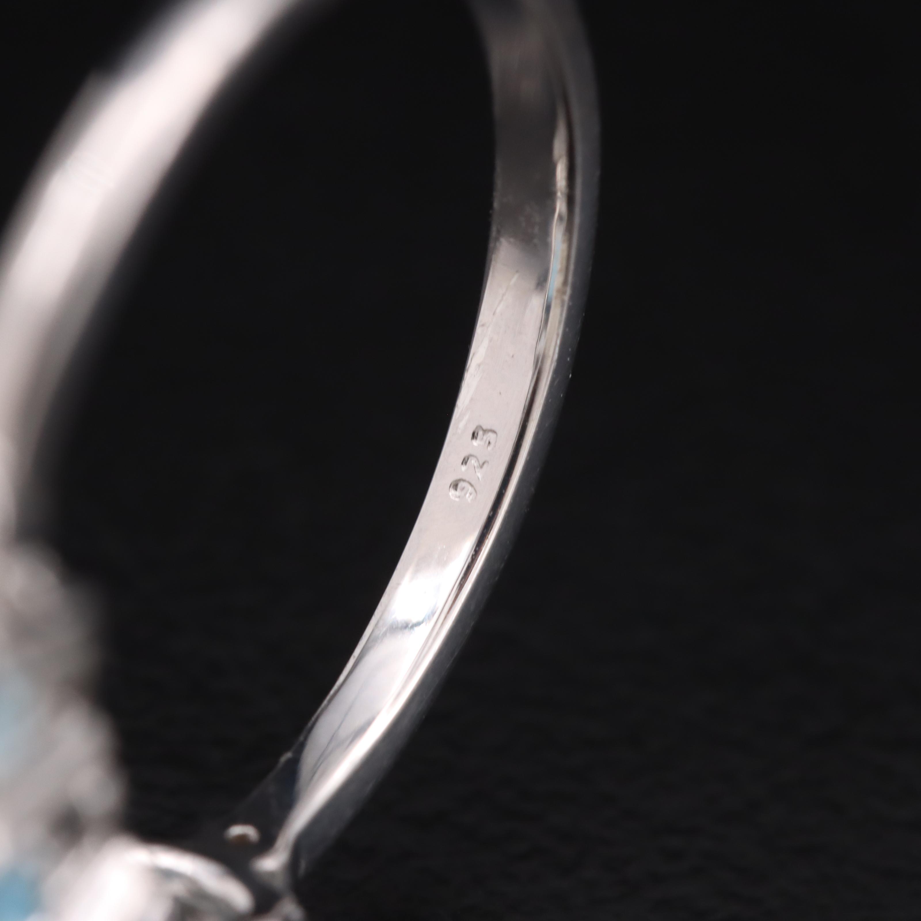 Sterling Topaz and White Sapphire Ring