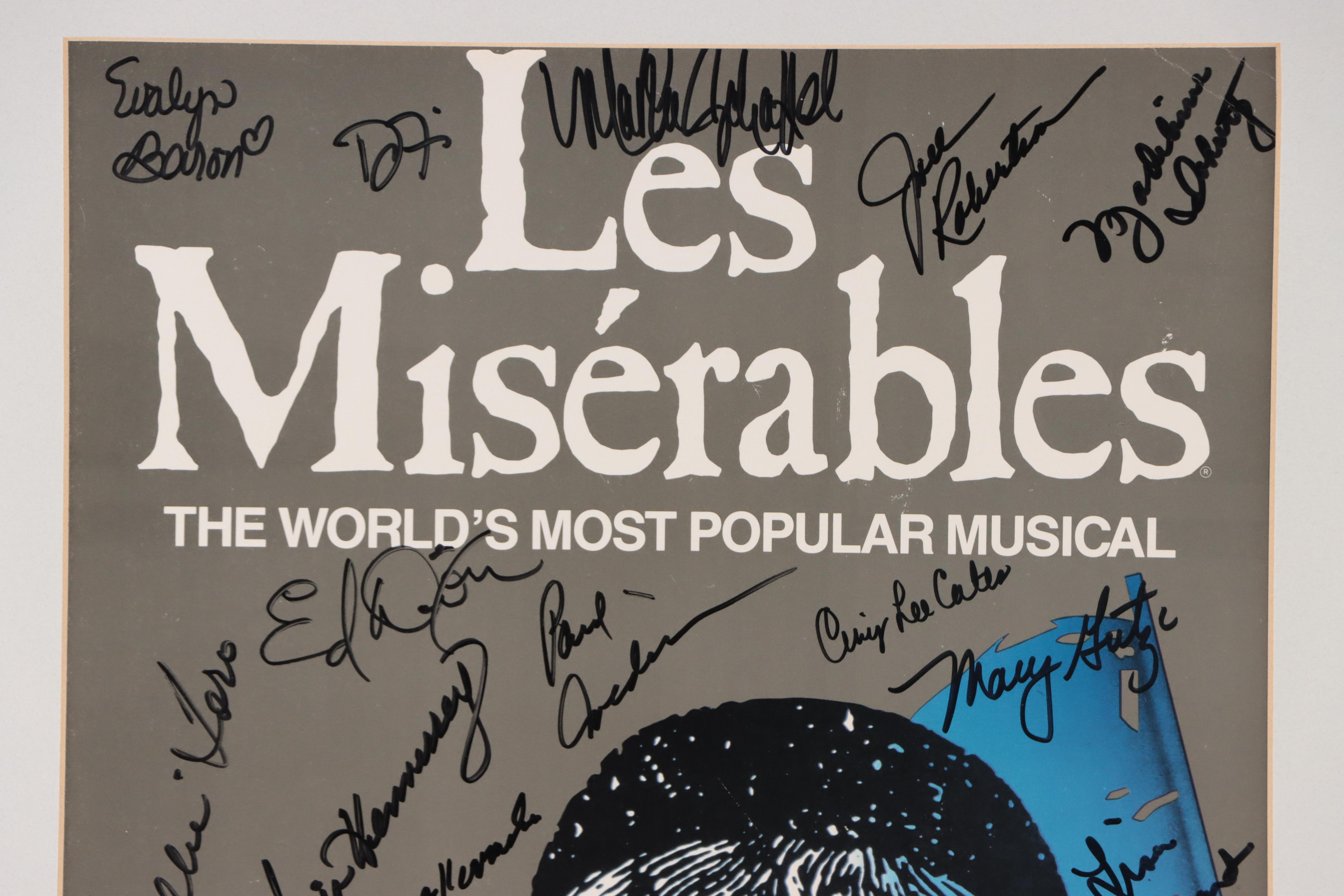 Broadway Cast Signed "Les Misérables" Poster with Playbill, 1990s