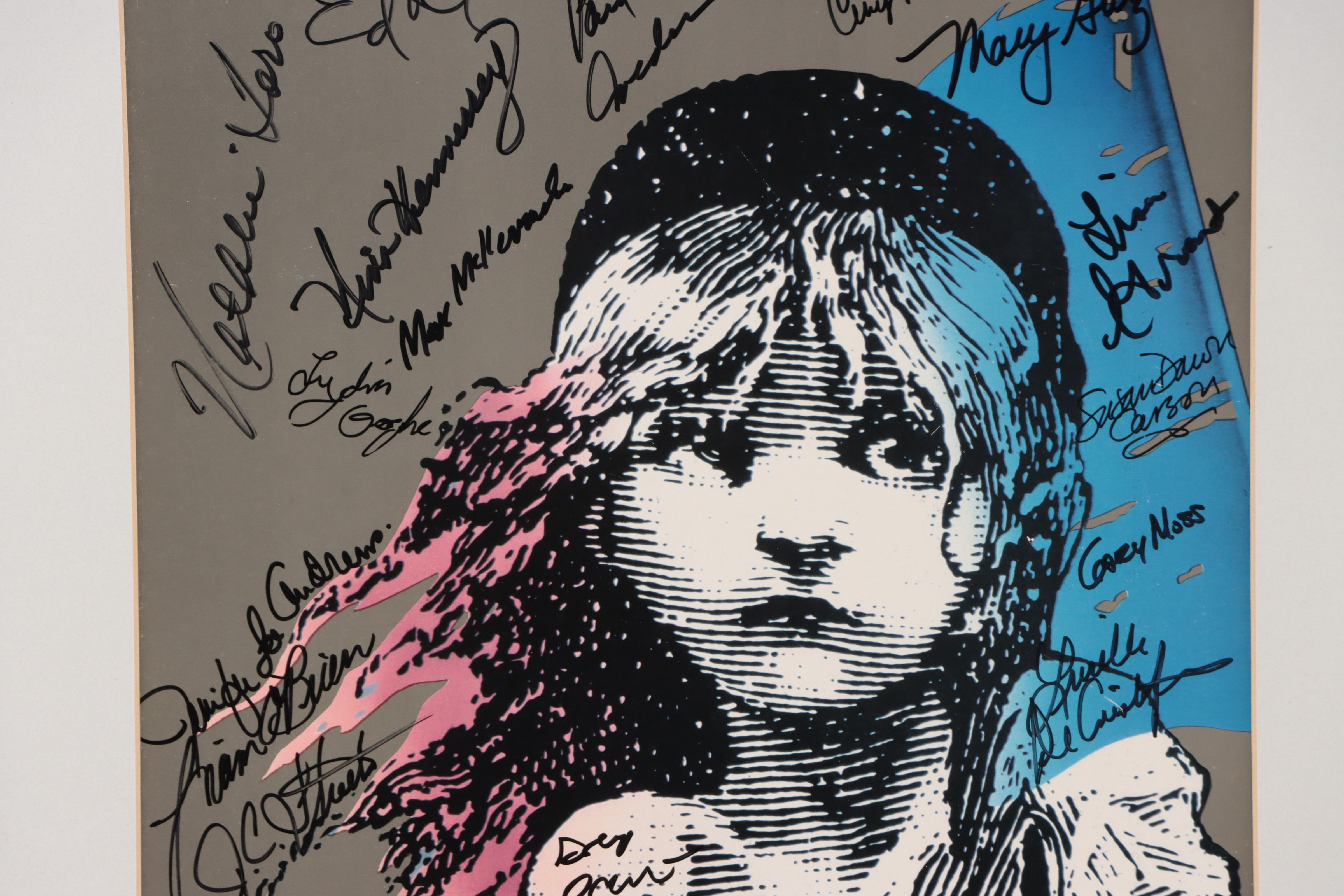 Broadway Cast Signed "Les Misérables" Poster with Playbill, 1990s