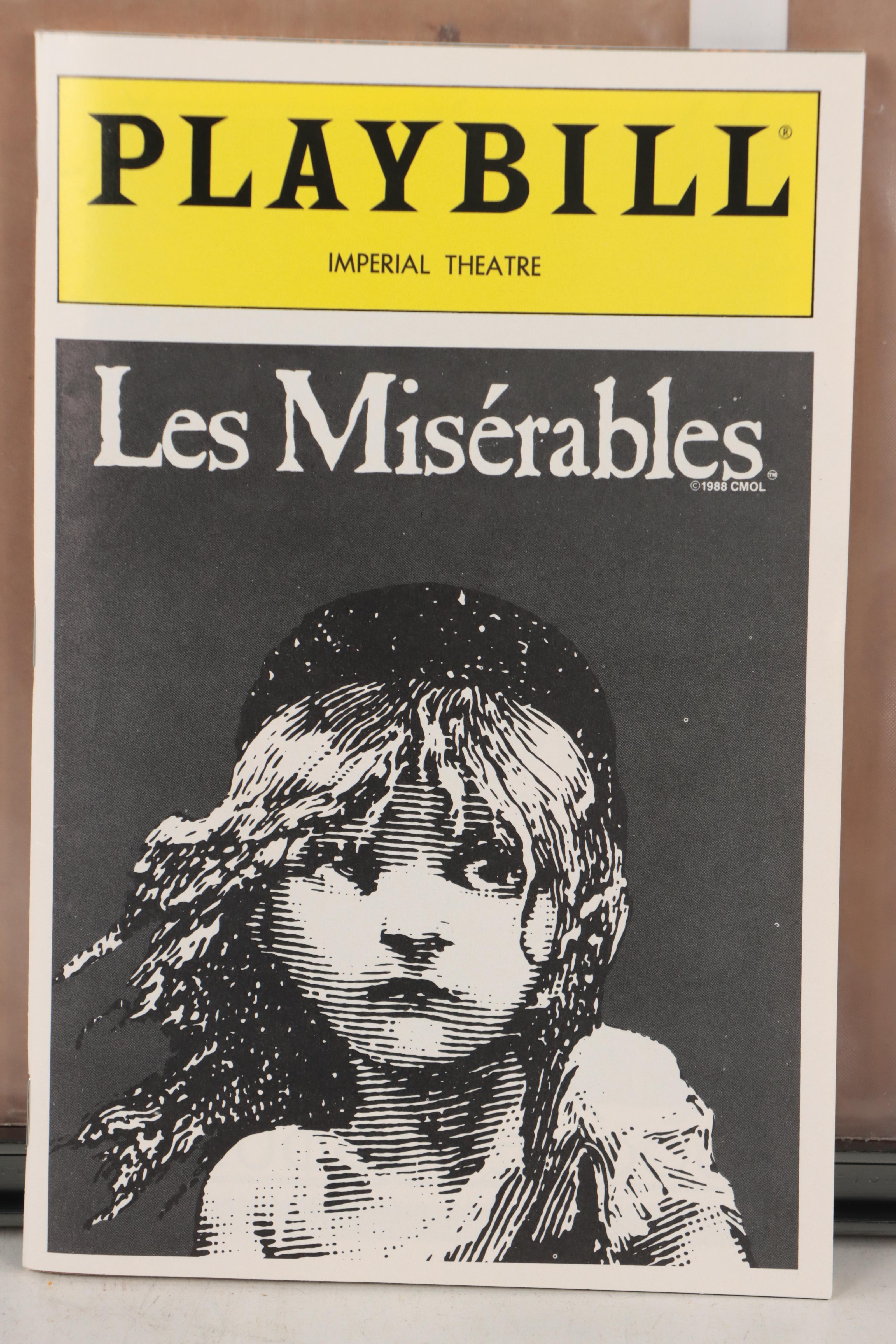 Broadway Cast Signed "Les Misérables" Poster with Playbill, 1990s