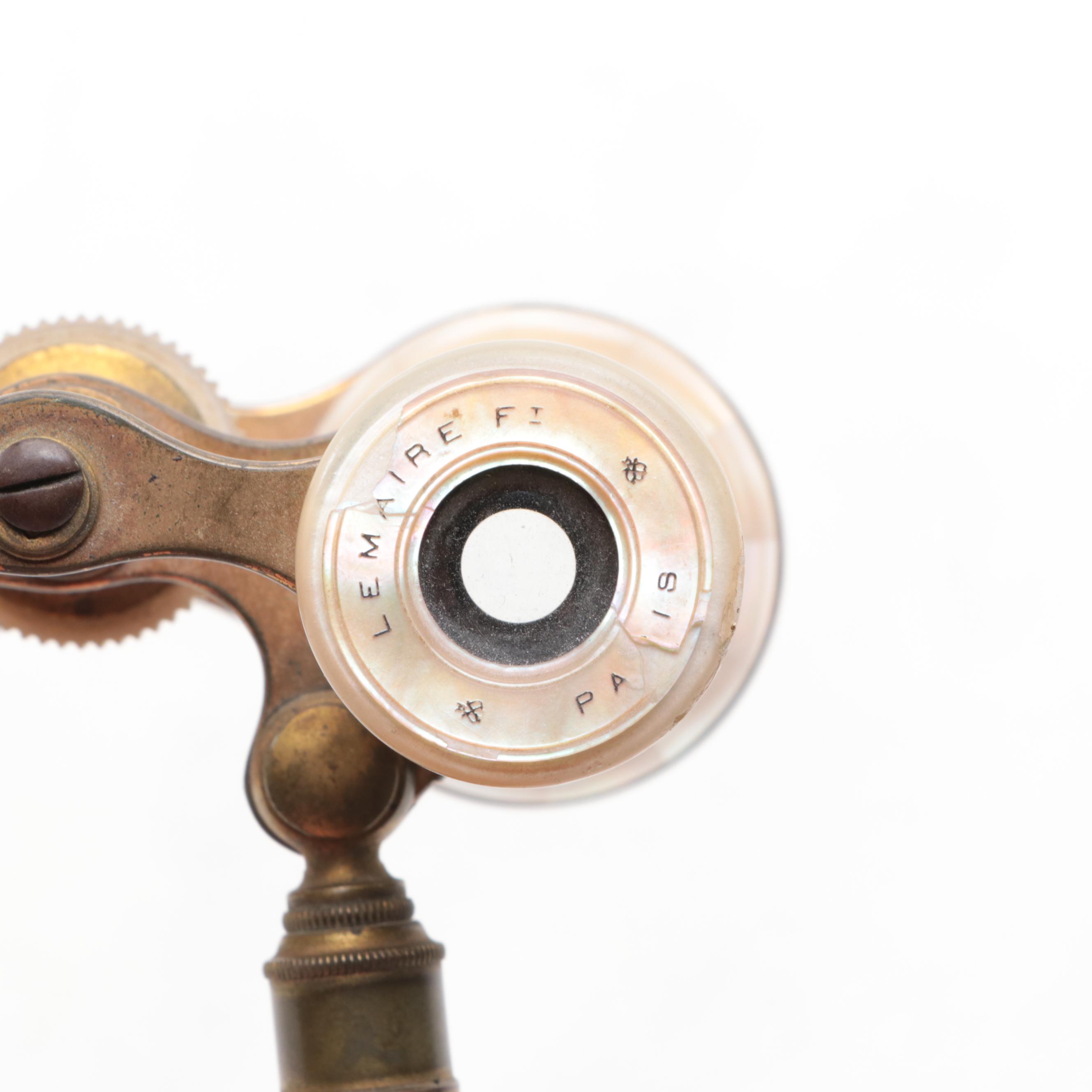LeMaire Monogrammed Mother of Pearl and Other Leather-Wrapped Opera Glasses