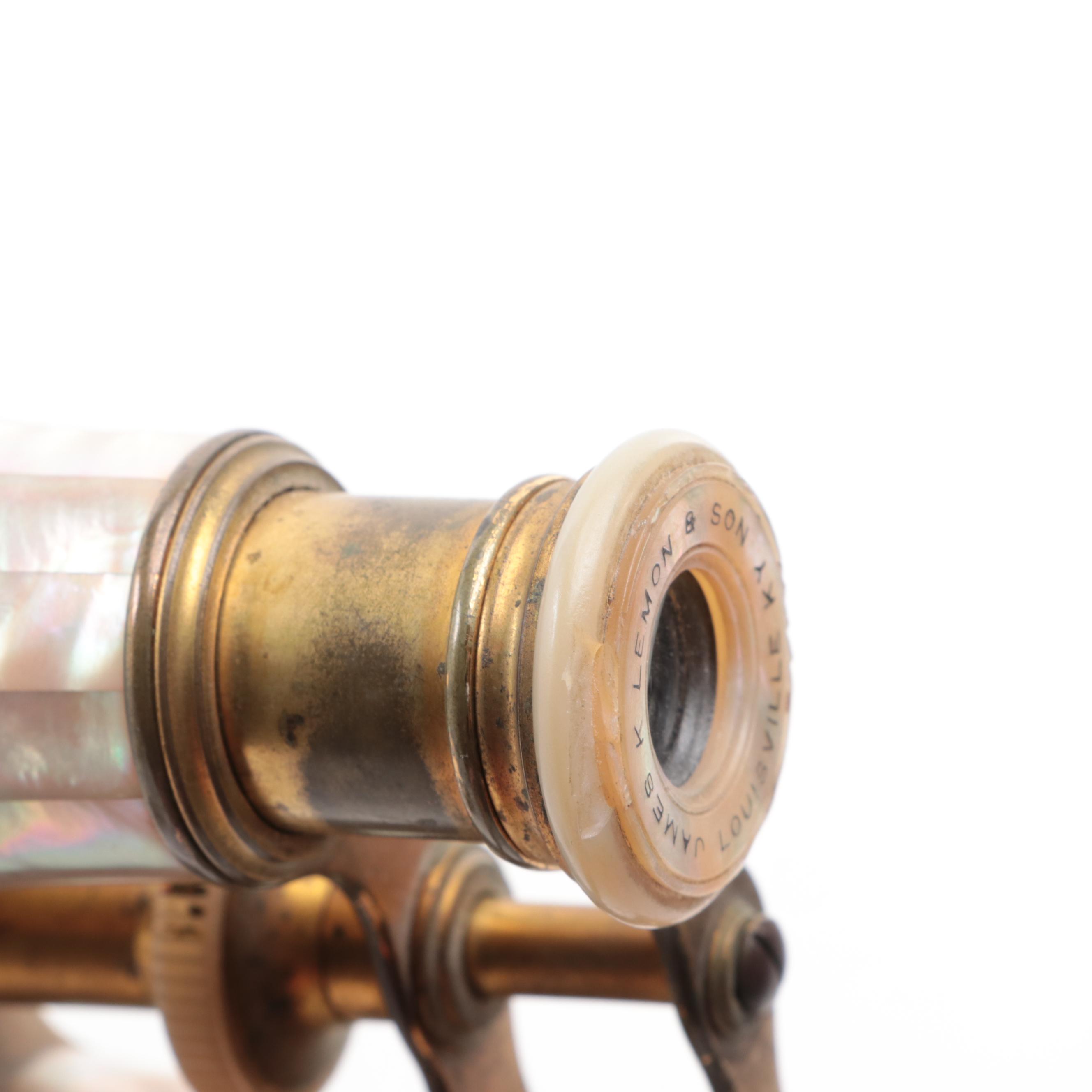 LeMaire Monogrammed Mother of Pearl and Other Leather-Wrapped Opera Glasses