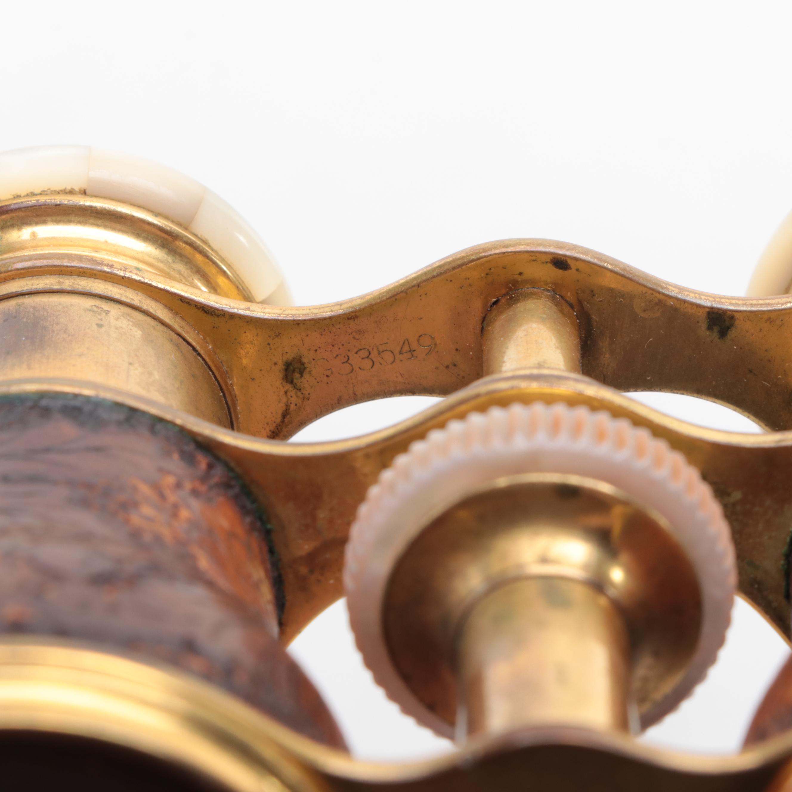 LeMaire Monogrammed Mother of Pearl and Other Leather-Wrapped Opera Glasses