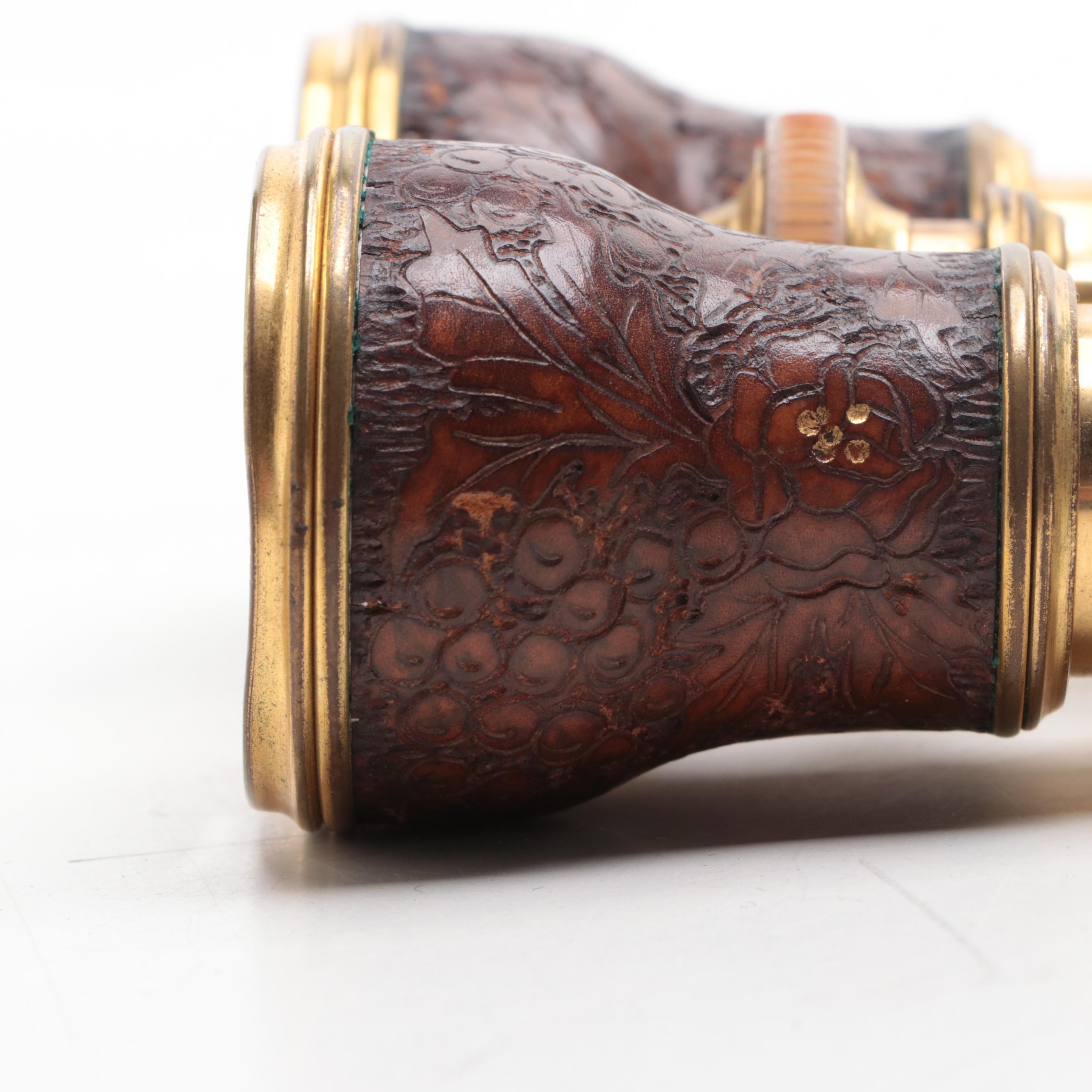 LeMaire Monogrammed Mother of Pearl and Other Leather-Wrapped Opera Glasses