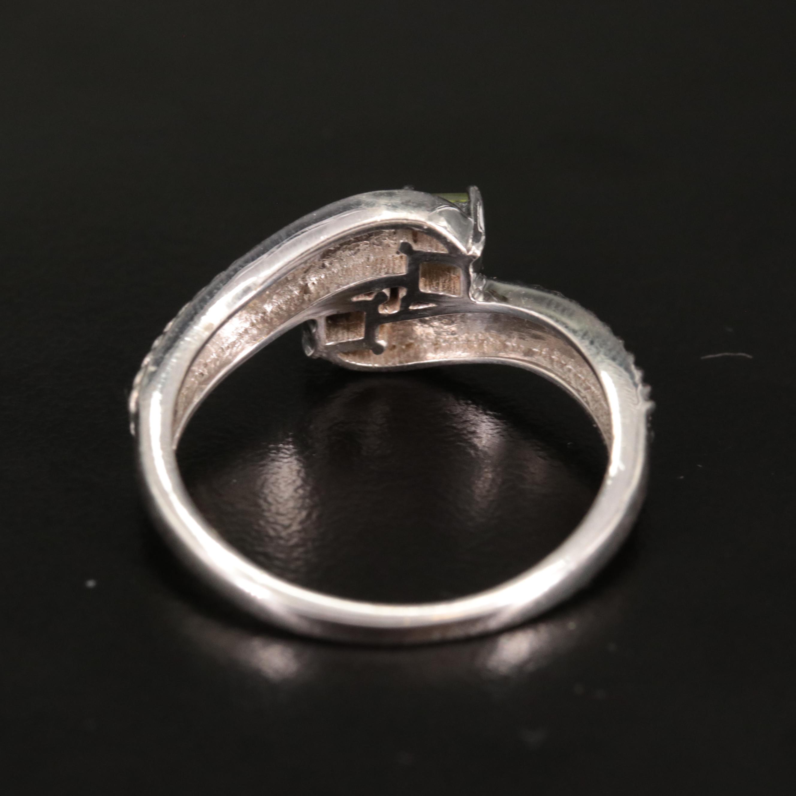 Sterling Peridot Crossover Ring