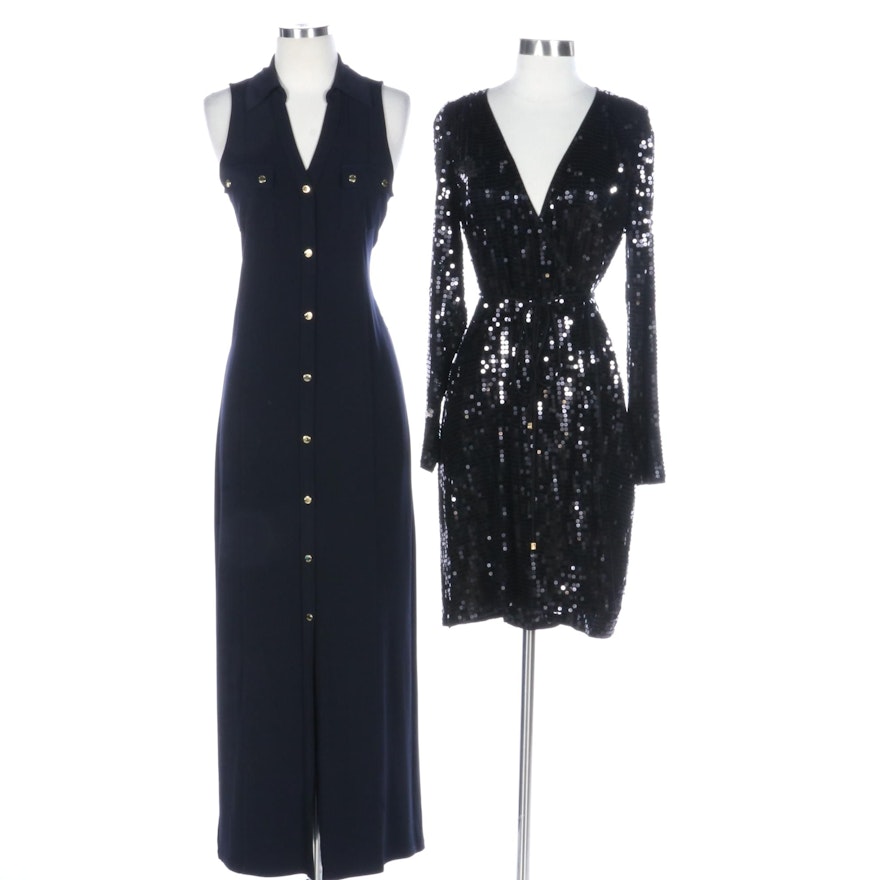MICHAEL Michael Kors Sequin Wrap Dress and Sleeveless Shirt Dress