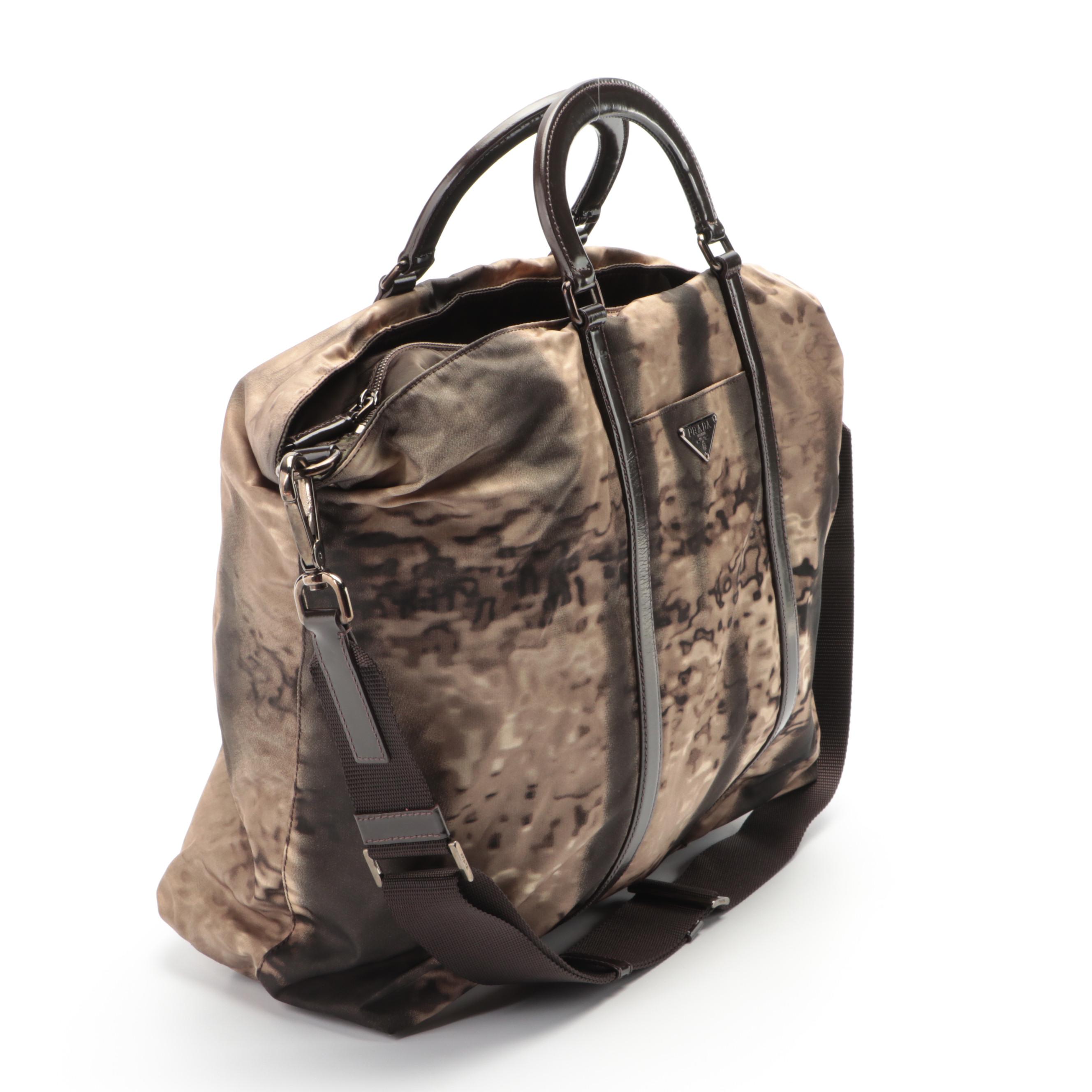 Prada Printed Nylon Tessuto Convertible Tote