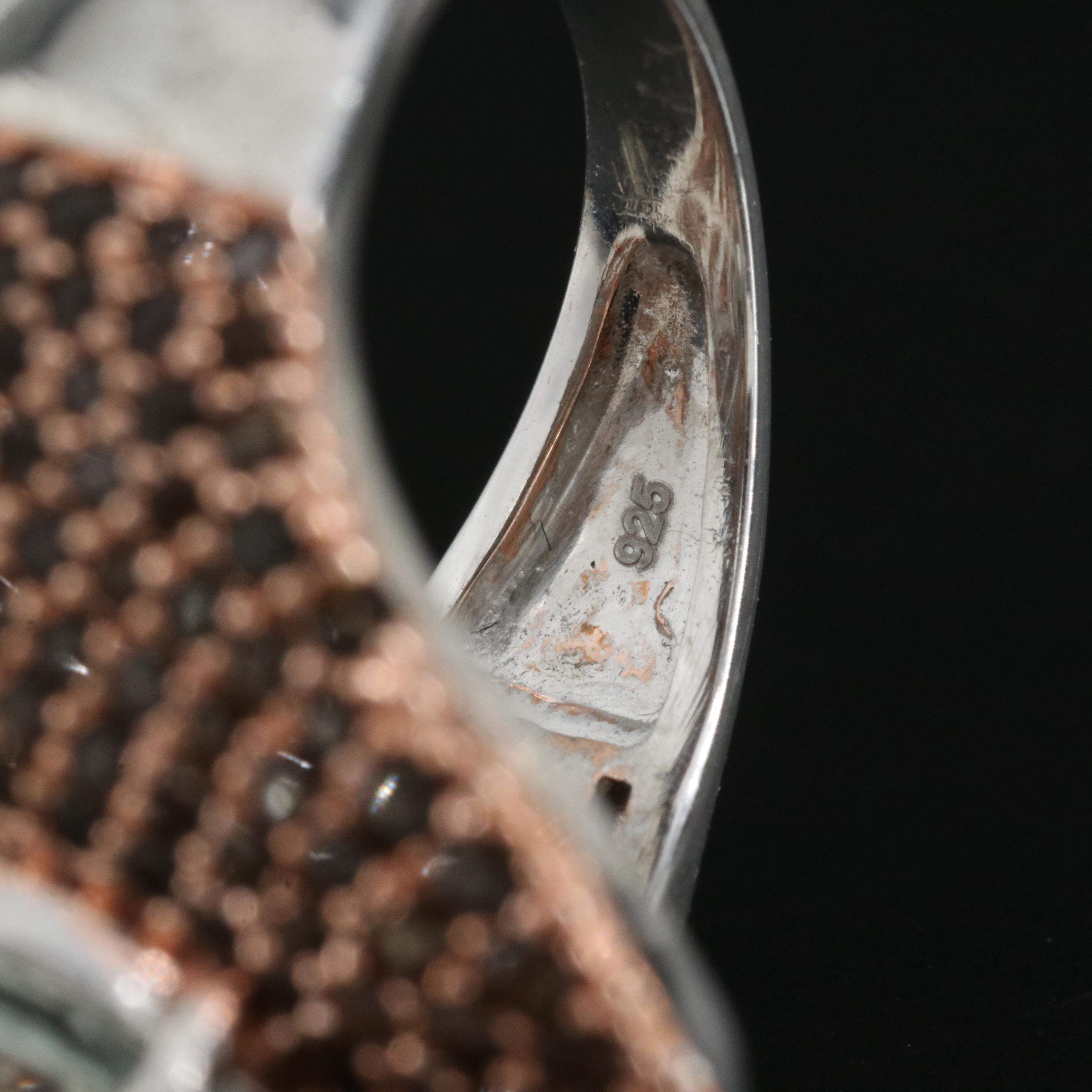 Sterling Prasiolite and Smoky Quartz Ring