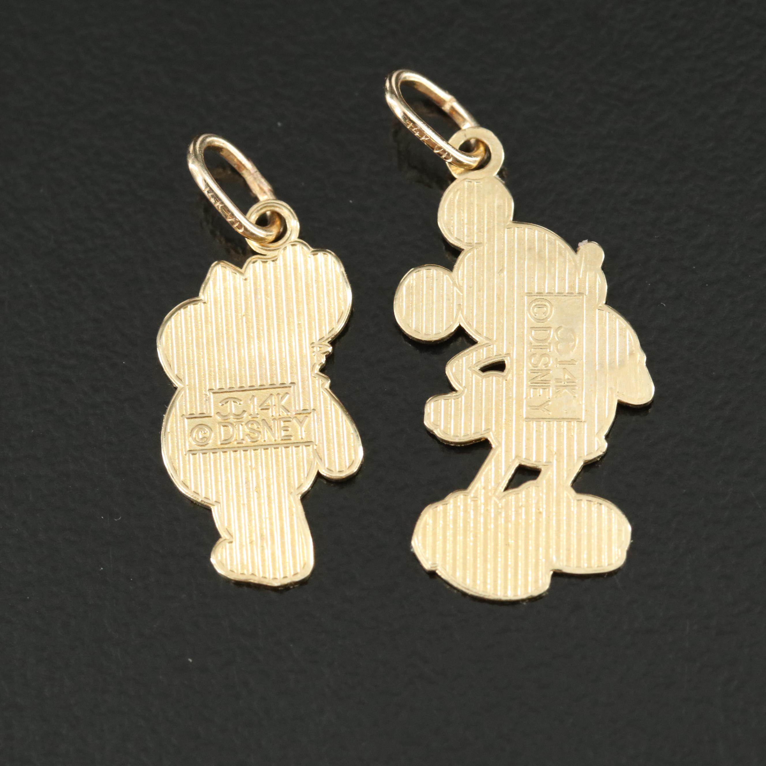 Disney 14K Winnie the Pooh and Mickey Mouse Charms
