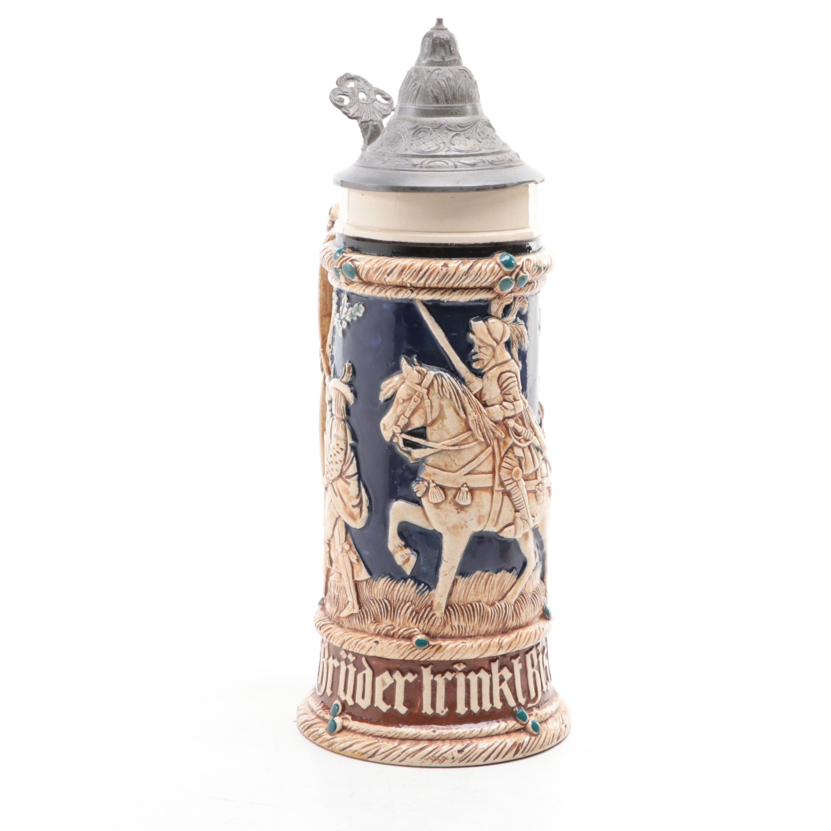 Villeroy & Boch Mettlach Stoneware Beer Stein with Other German Steins